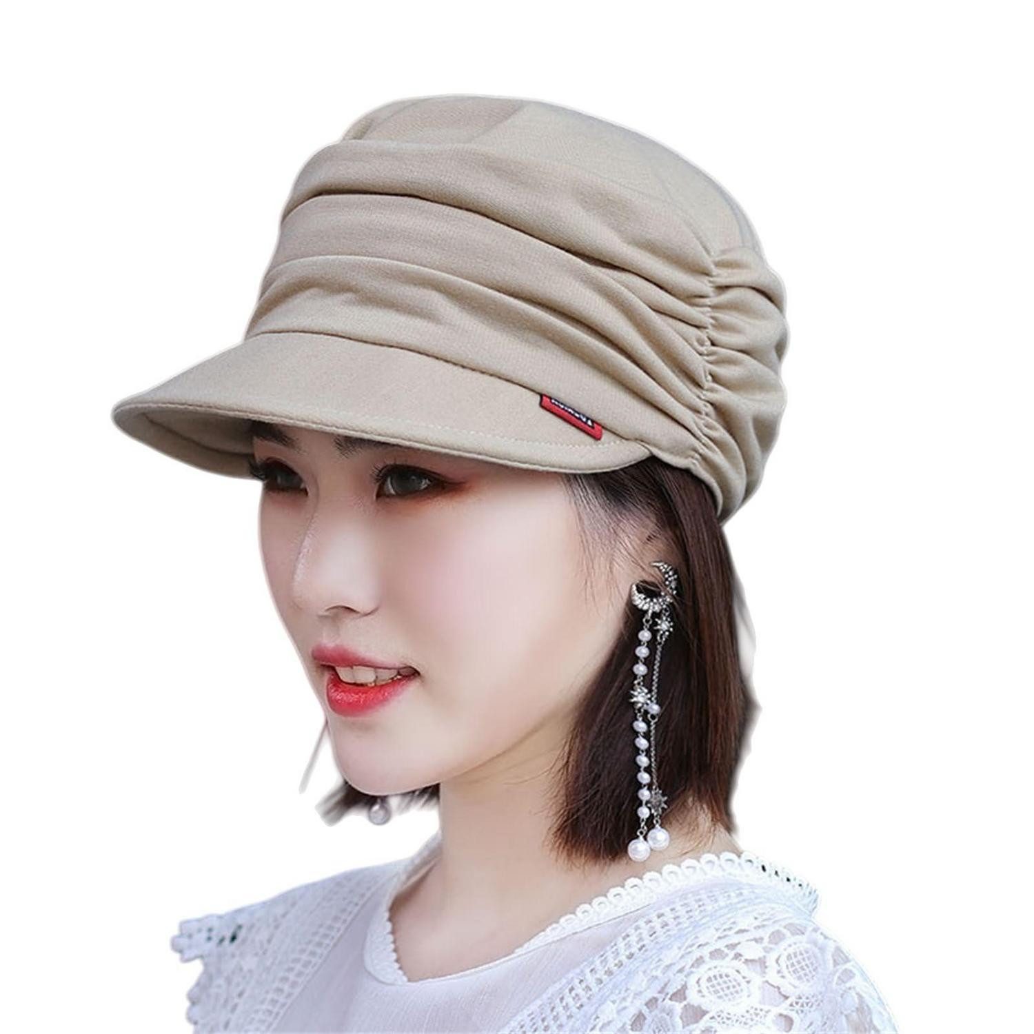 LuxusKollektion Ballonmütze Schirmmütze Ballonmütze Chemo Turban Damen Einheitsgröße Beige