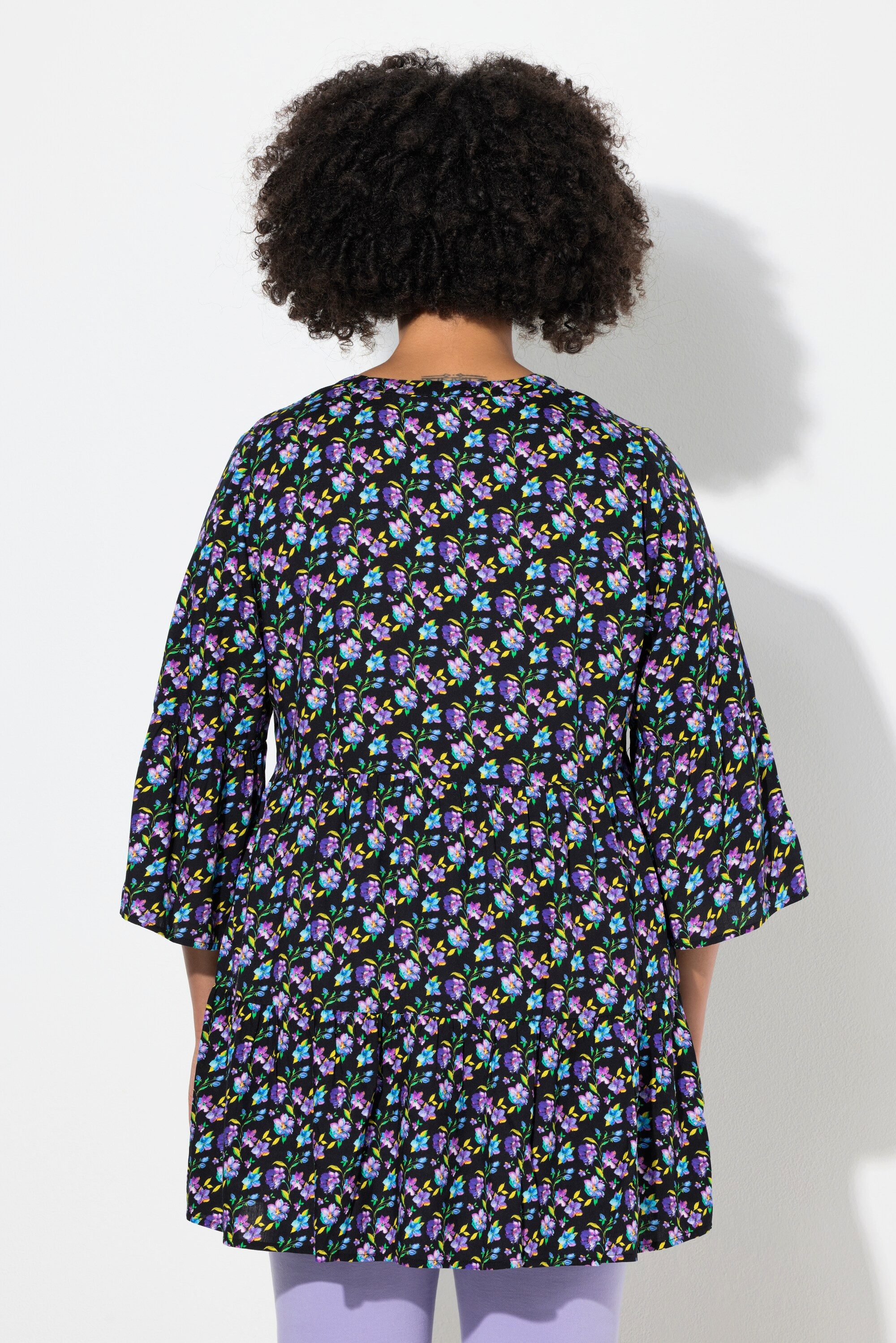 Angel of Style Hemdbluse Bluse bequeme Passform Blümchen Volants