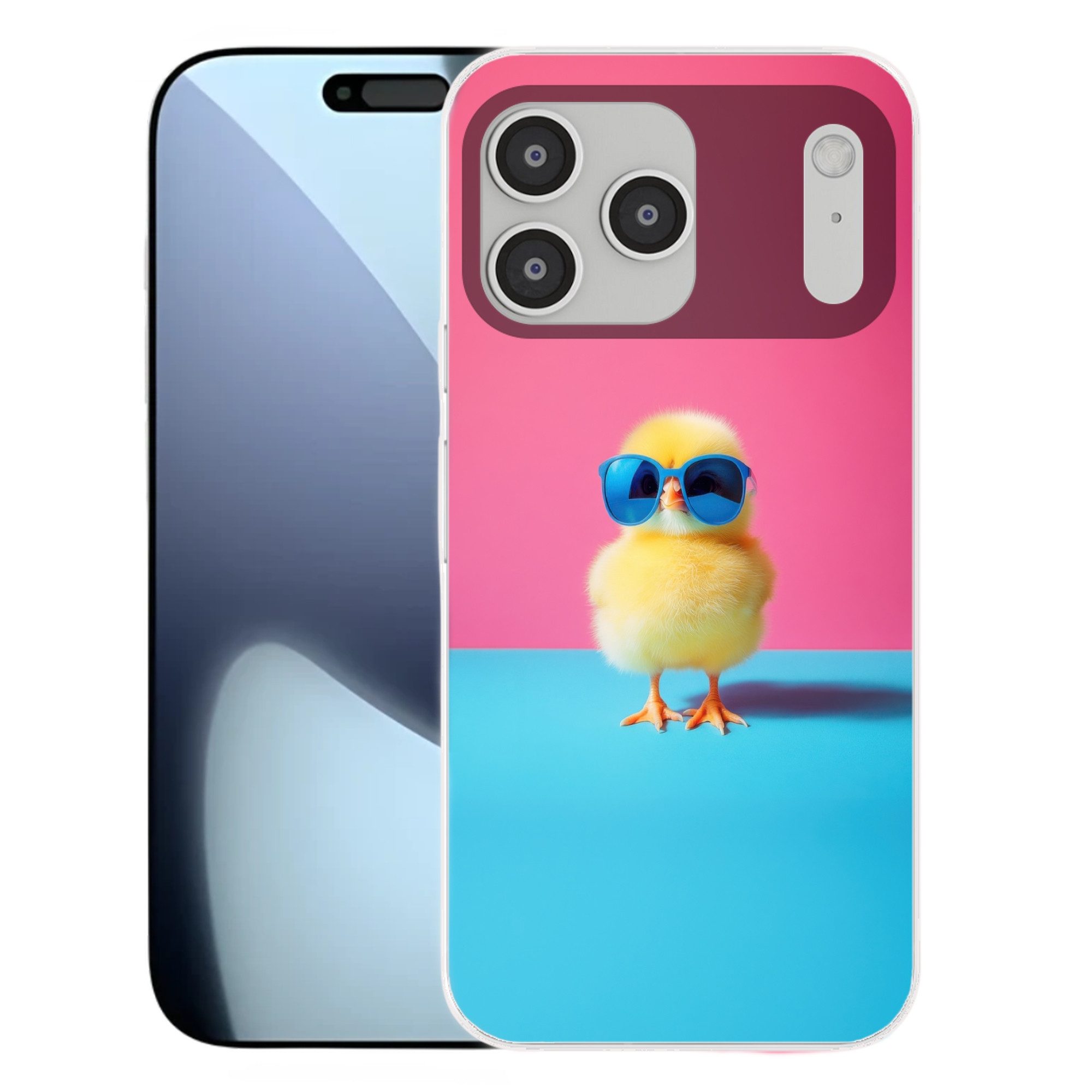 MuchoWow Handyhülle für Apple iPhone 17 Pro Max Chick - Sonnenbrille - Blau, Smartphone-Bumper, Print, Handy Schutzhülle Dünn