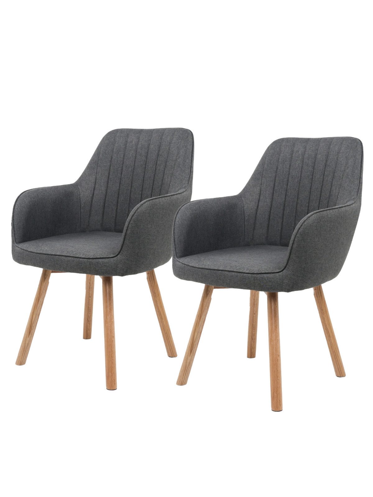 holz4home® Esszimmerstuhl 2er Set I Gepolsterter Wohnzimmerstuhl mit Beinen aus Eichenholz