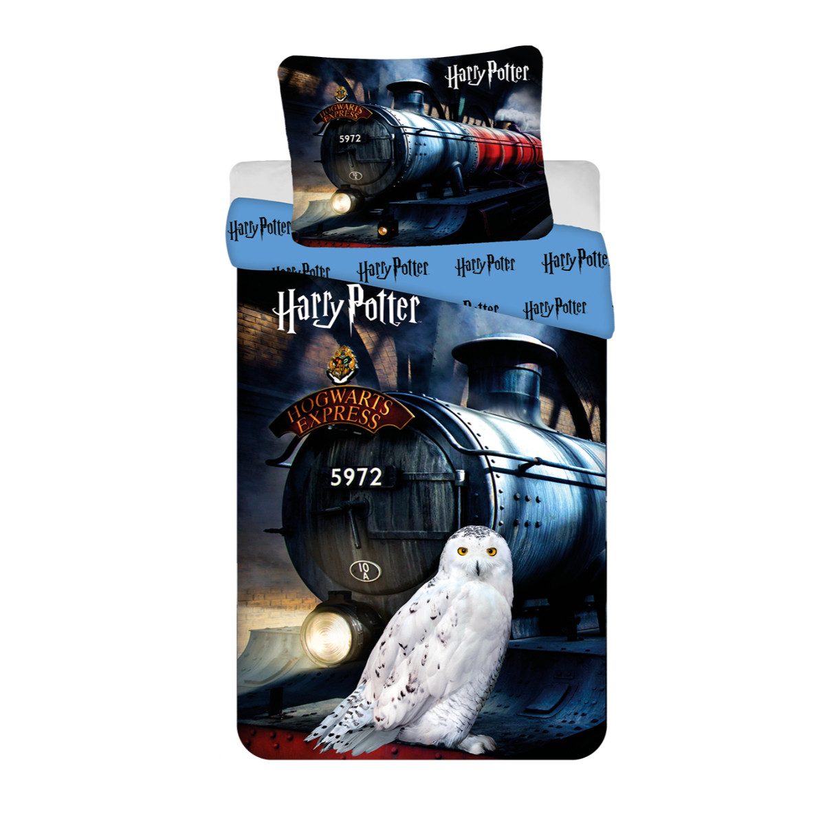Jerry Fabrics Bettwäsche Harry Potter 140x200 + 70x90 cm Hogwarts Design 100 % Baumwolle, Baumwolle