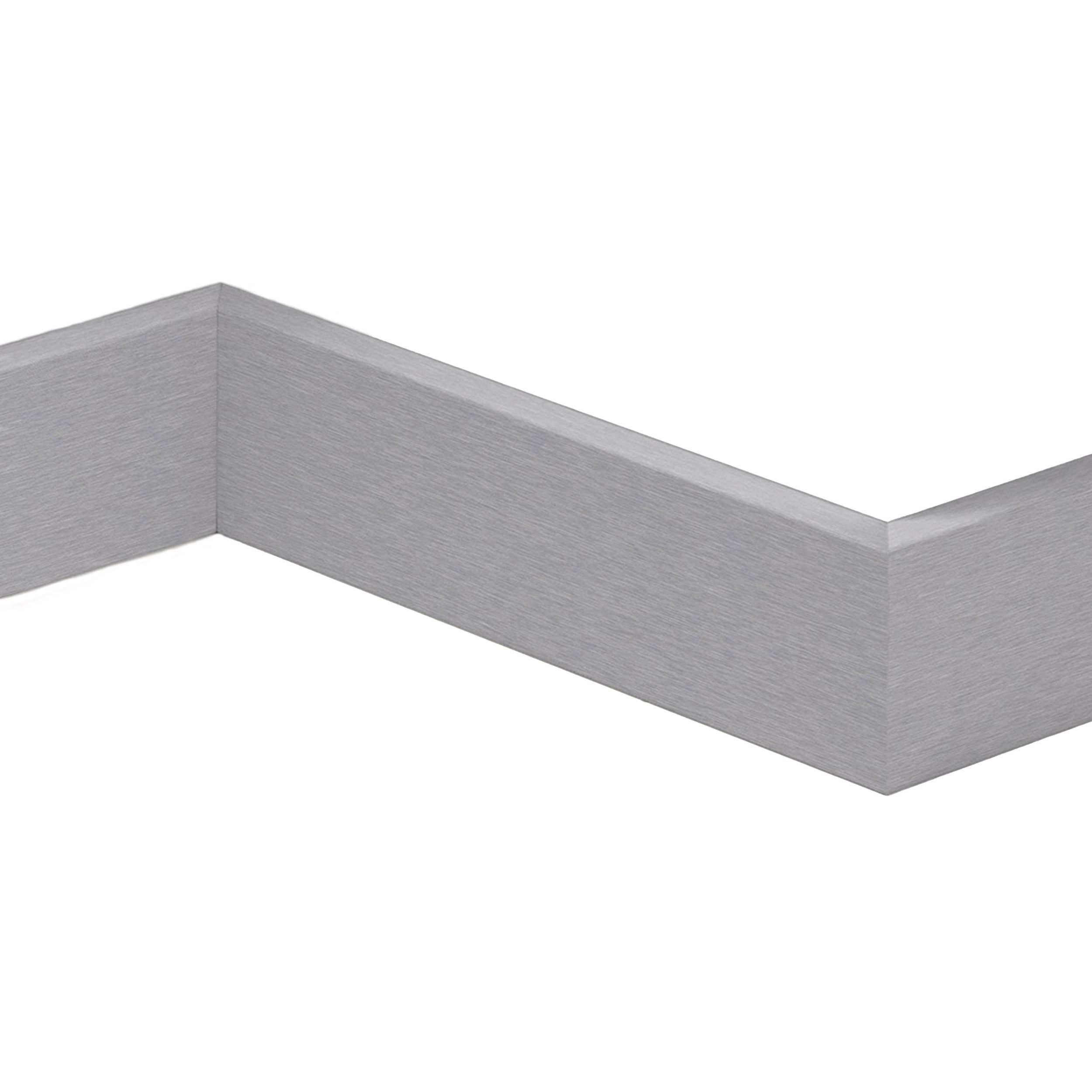 PARADOR Sockelleiste Sl 18 Edelstahl D001, L: 220 cm, H: 7 cm, Made In Germany, 1-St., Nachhaltig, Vollummantelt im Kantenbereich, Verwindungsfrei, Mit MDF-Kern