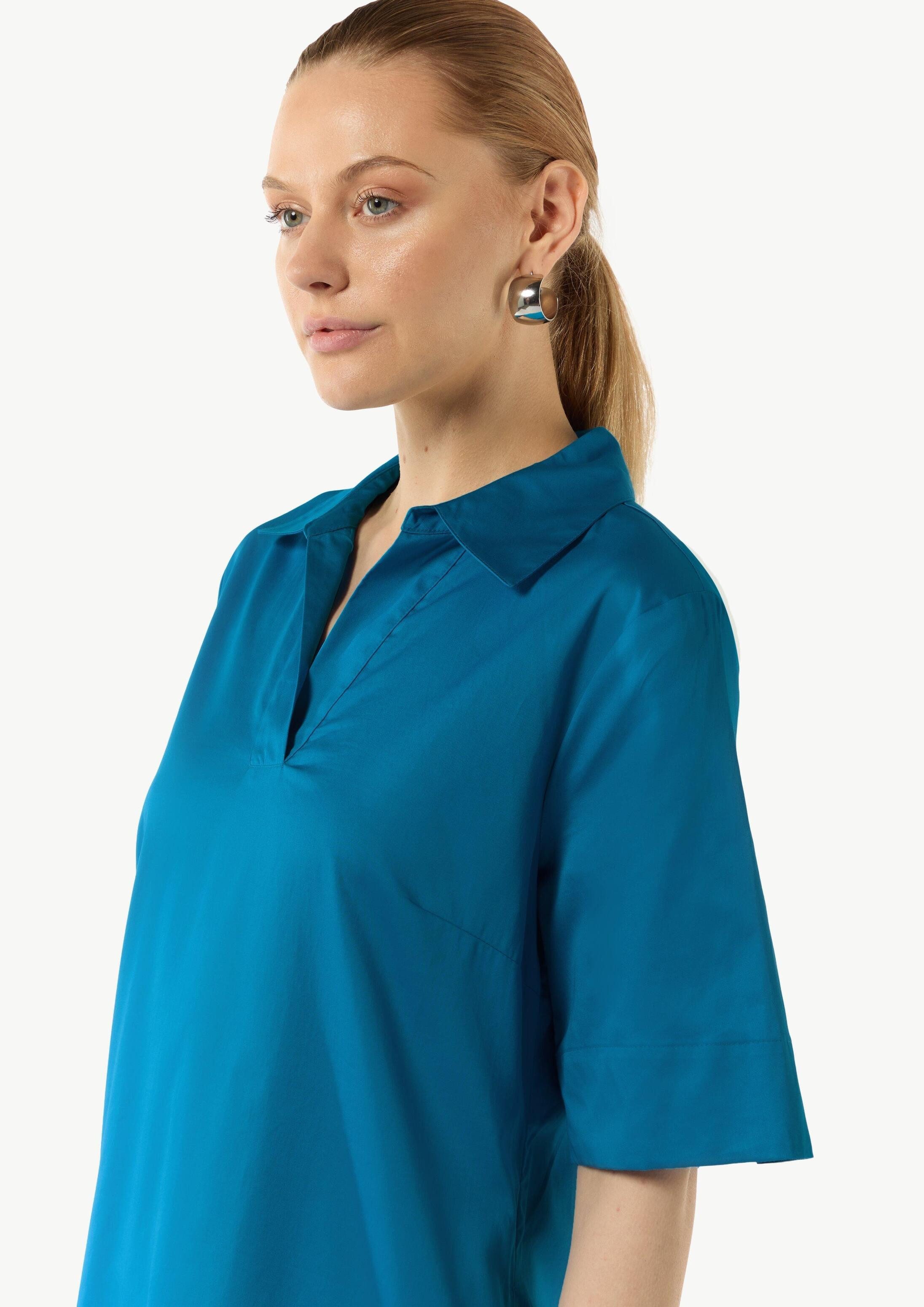 comma Minikleid Kleid Baumwollkleid mit Hemdkragen und Eingrifftaschen