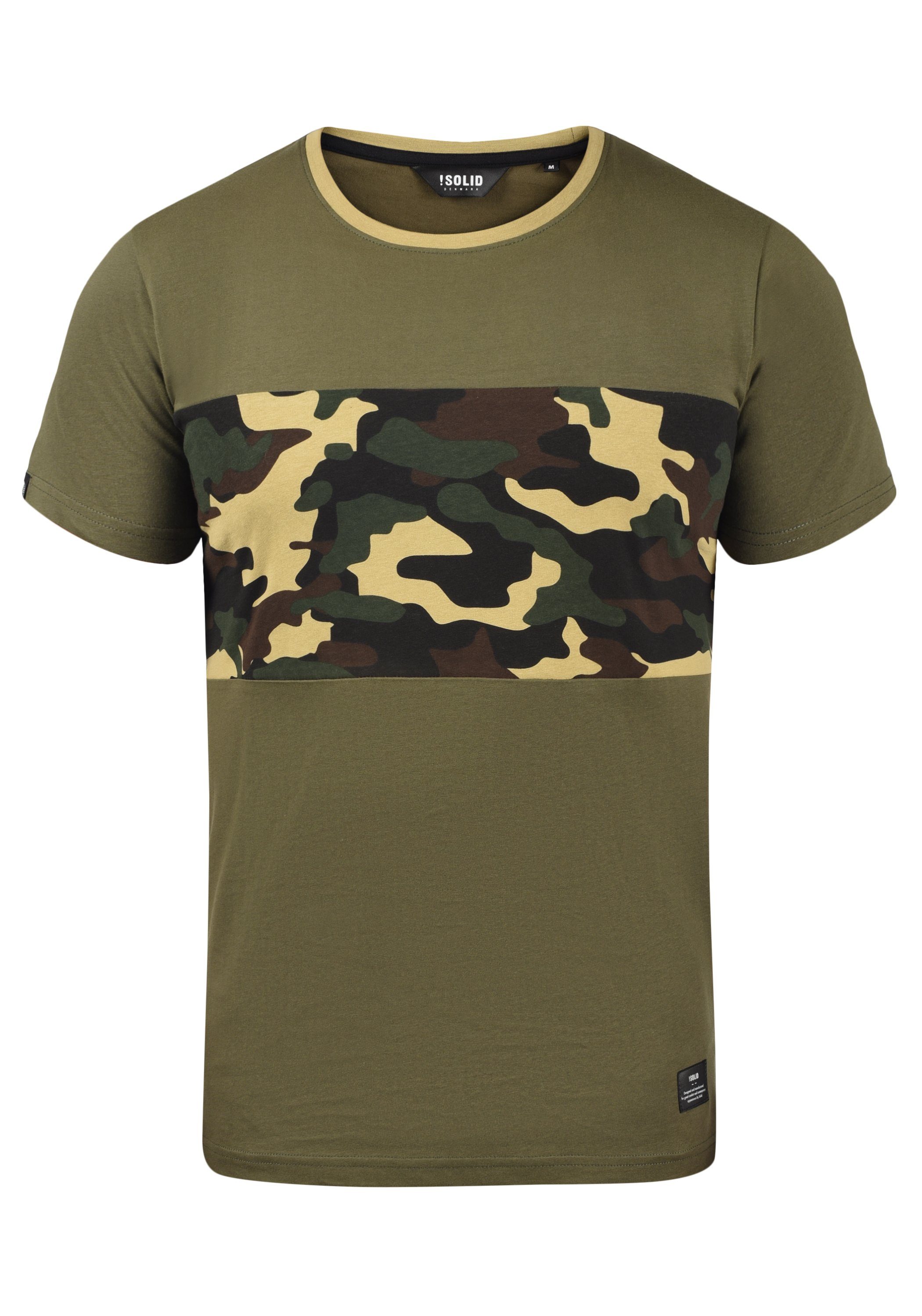 !Solid Rundhalsshirt SDCallux T-Shirt mit Tarnmuster-Motiv Dusty Oliv (3784)