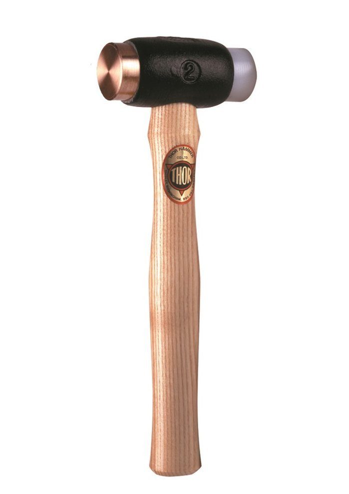 THOR Hammer THOR Hammer mit Rotkupfer und Plastik Einsätze, Rund 25 mm, 400 g, mit Holzstiel | Hammer