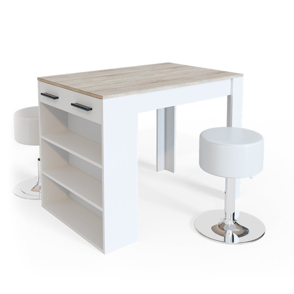 Vicco Bartisch Repose, Sonoma/Weiß/Weiß, 67 x günstig online kaufen