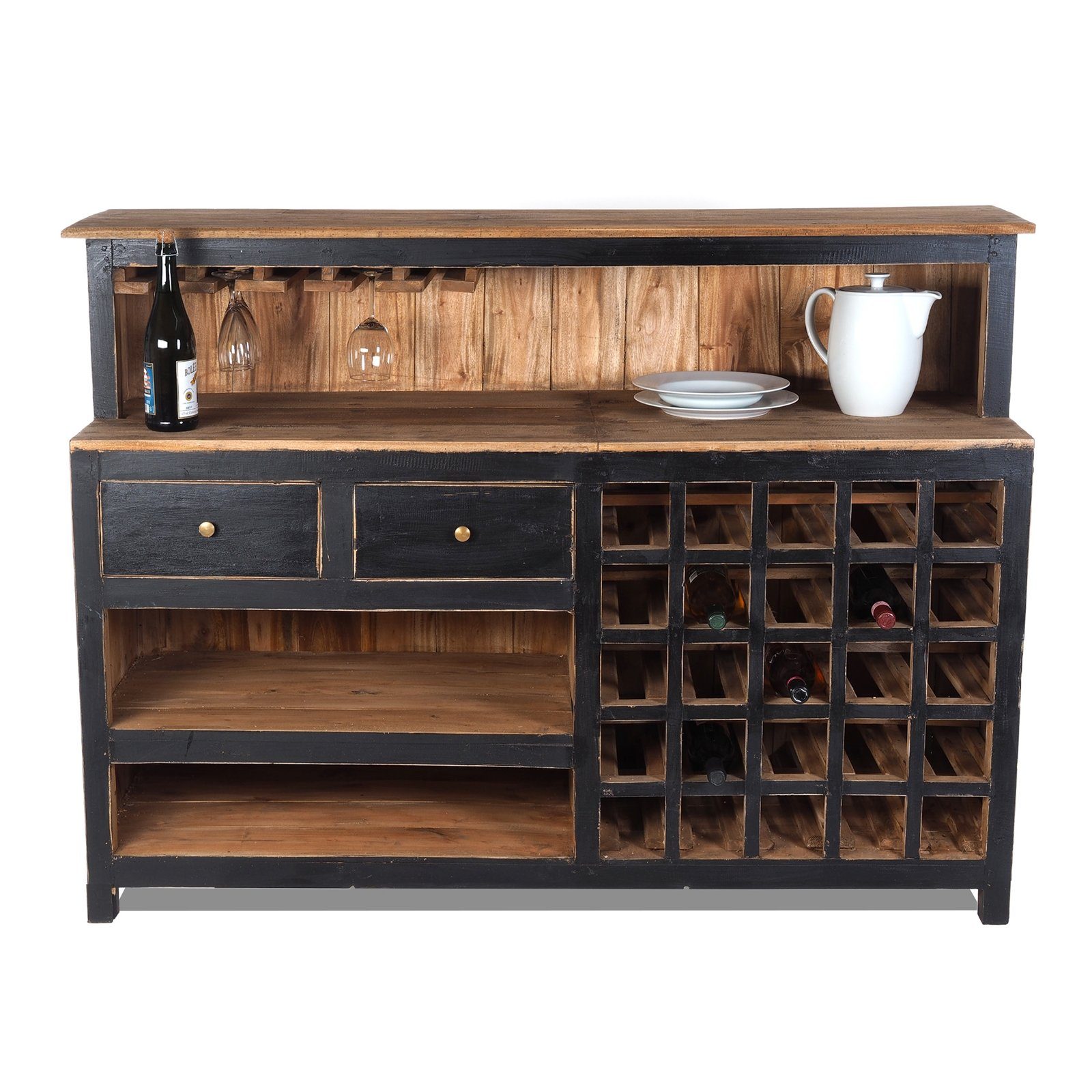 DESIGN DELIGHTS Barschrank BARSCHRANK "PUREWOOD", 150x110x55cm (BxHxT), Hausbar, Verkaufstresen