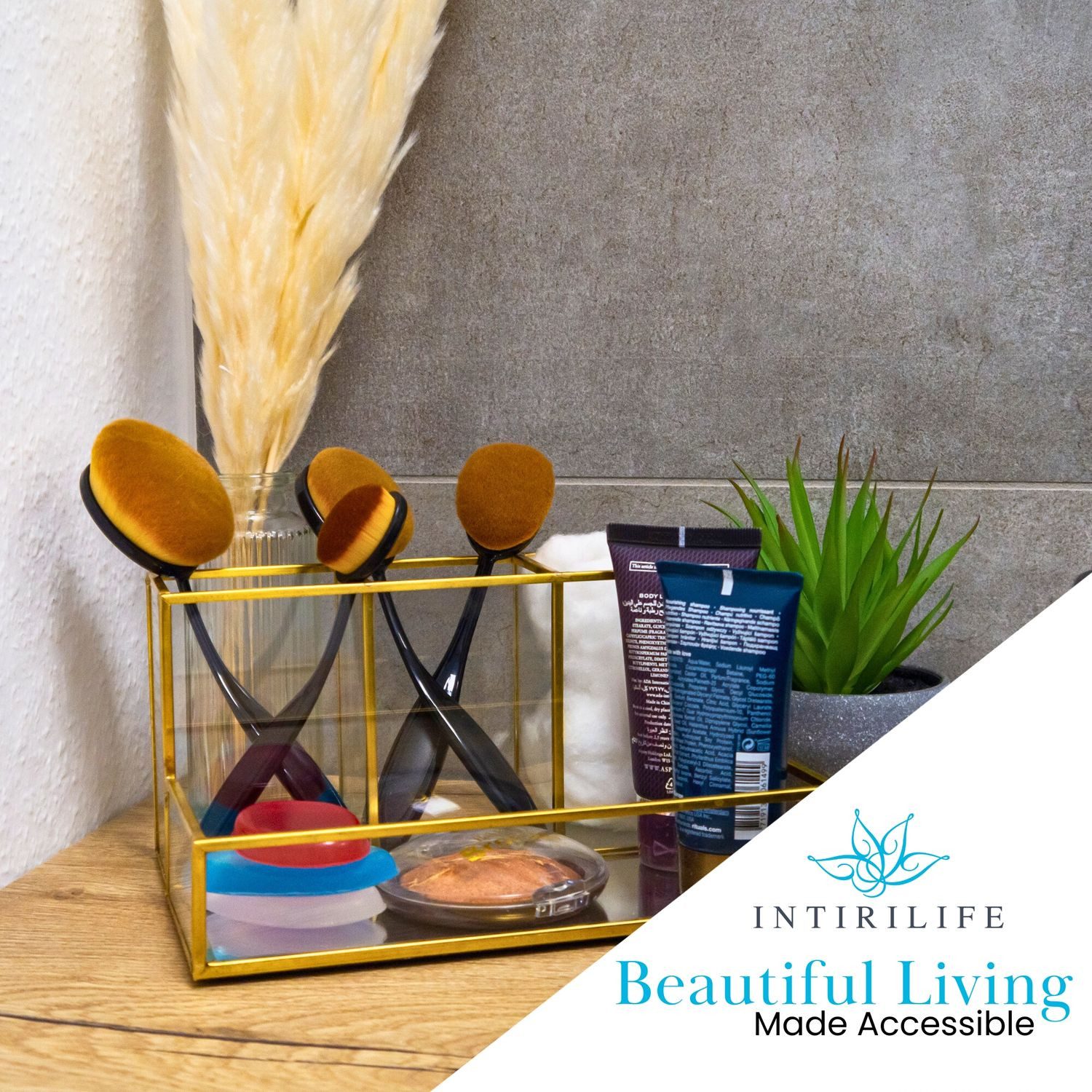 Intirilife Kosmetikpinsel-Set, 1 tlg., Make Up Pinsel Oval in Größe 2 - Pinsel Durchmesser 3.5 cm