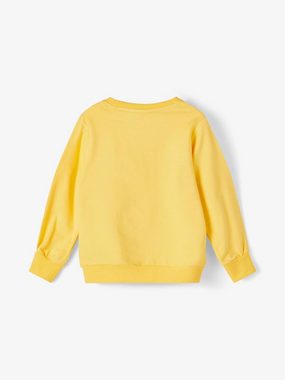 Name It Rundhalspullover Name It Mädchen langarm Sweater in gelb mit Print