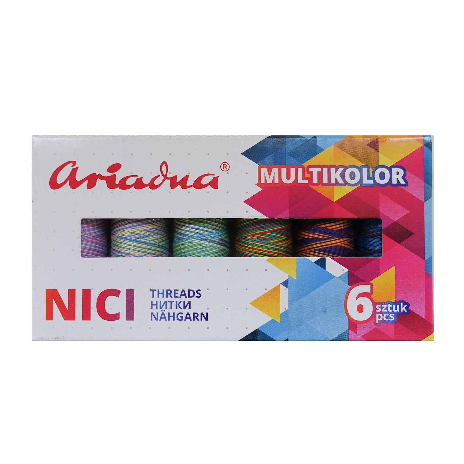 maDDma 6x150m Nähgarn Farbverlaufsgarn mehrfarbiges Garn Polyestergarn Nähgarn, Farbmix 1