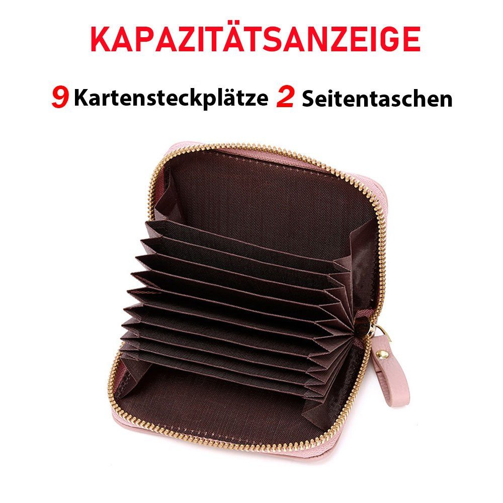 mit + für Leder Rosa Münzfach, Herren Clip), Wallet Portmonee Geldbörse Schutz Geldbörse Slim Mini mit Herren,Geldbörse Herren 9 Karten, VIVIHEYDAY Slim Wallet Damen RFID Geldbörse mit Geldbeutel, Portemonnaie bis Leder Portmonnaie Kartenetui Slim zu (Kreditkartenetui Damen, Münzfach Geldbeutel