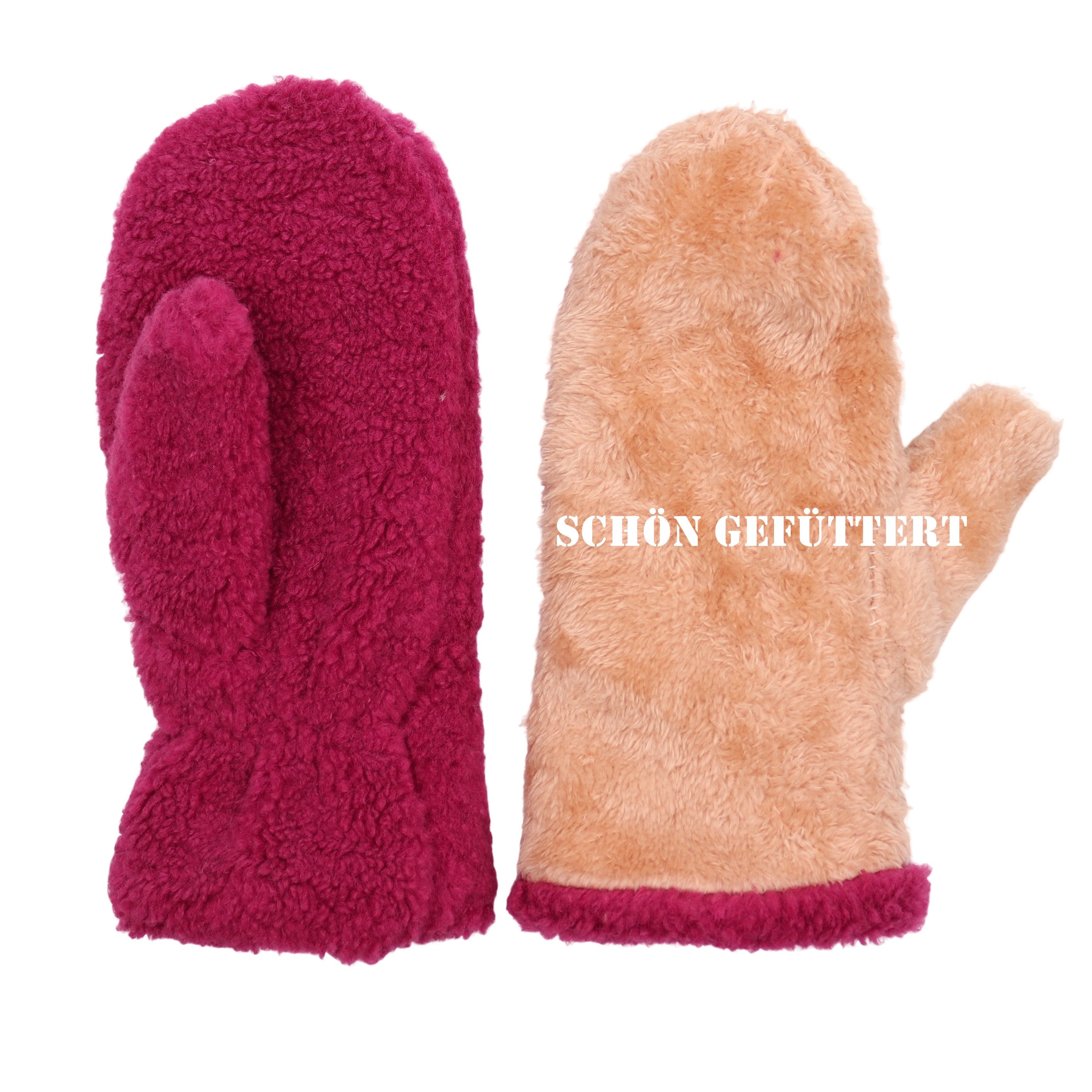 MIRROSI Fleecehandschuhe Damen Handschuhe aus Teddyfell, günstig online kaufen