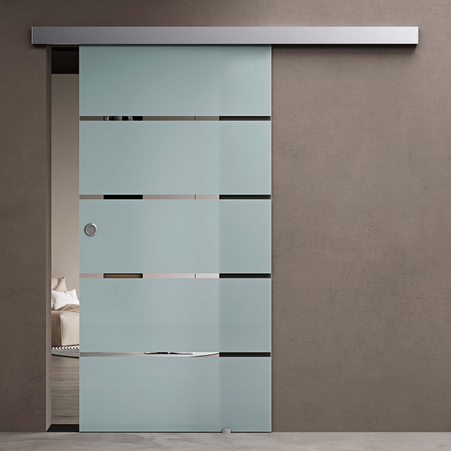 doporro Glasschiebetür komplettset Zimmertür glas Innentür H:205/215cm ESG günstig online kaufen