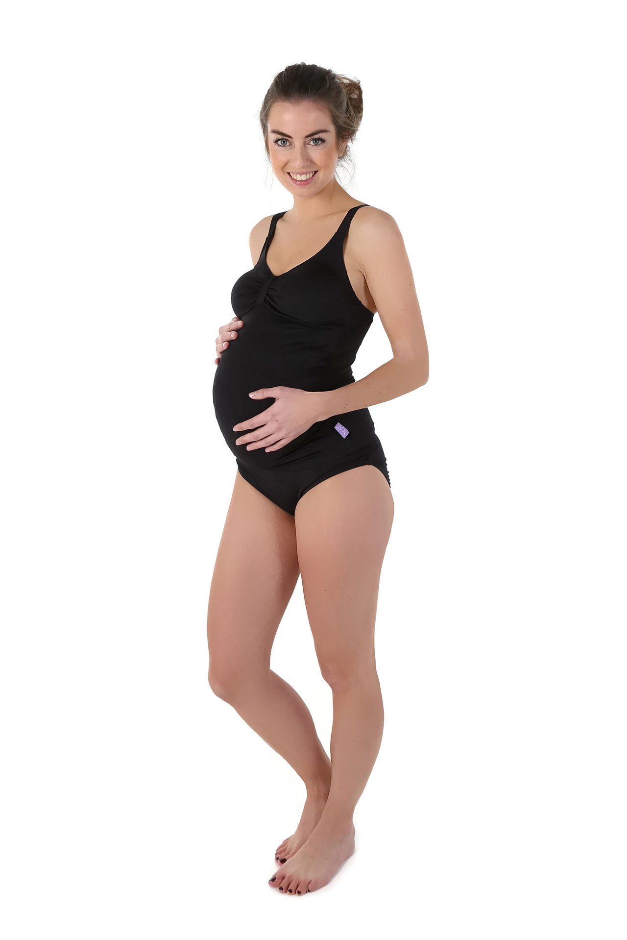 petit amour Umstandstankini Amanda_schwarz Umstandsbademode B/C/D-Cup Bademode schwanger (Set, 2-St., Top und Slip), mit raffinierten Raffungen