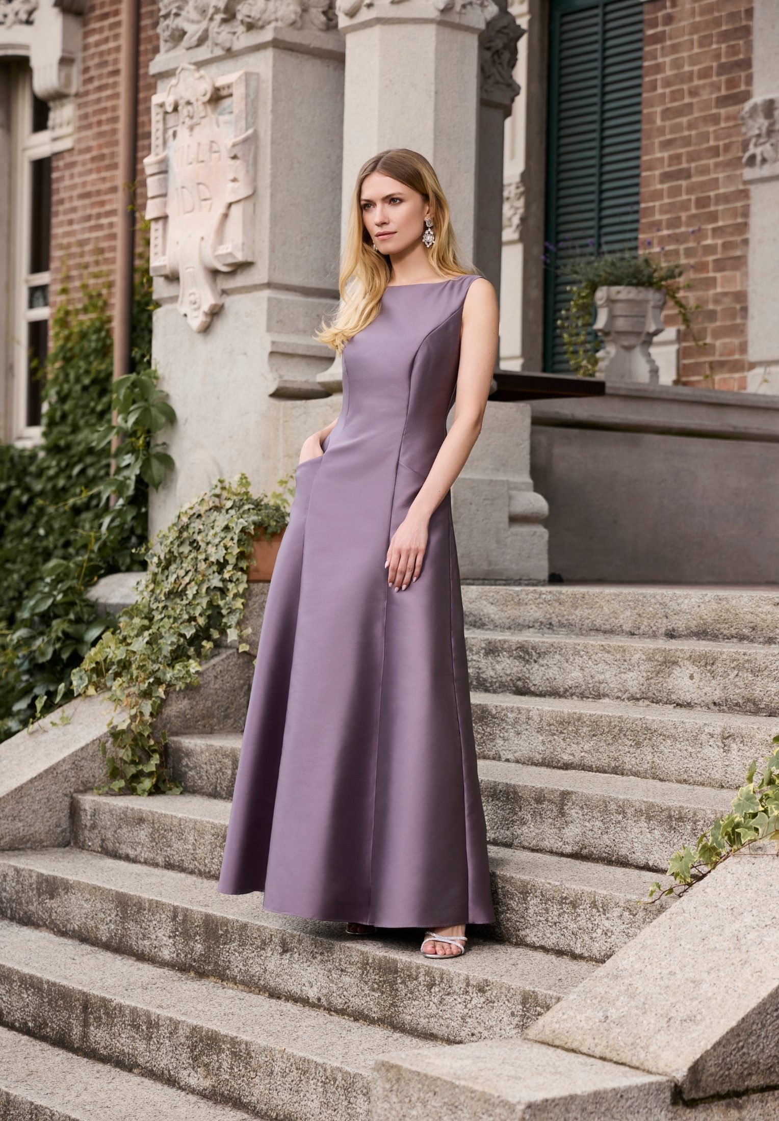 SWING Abendkleid - Abendkleid aus Twill mit Taschen A-Linie