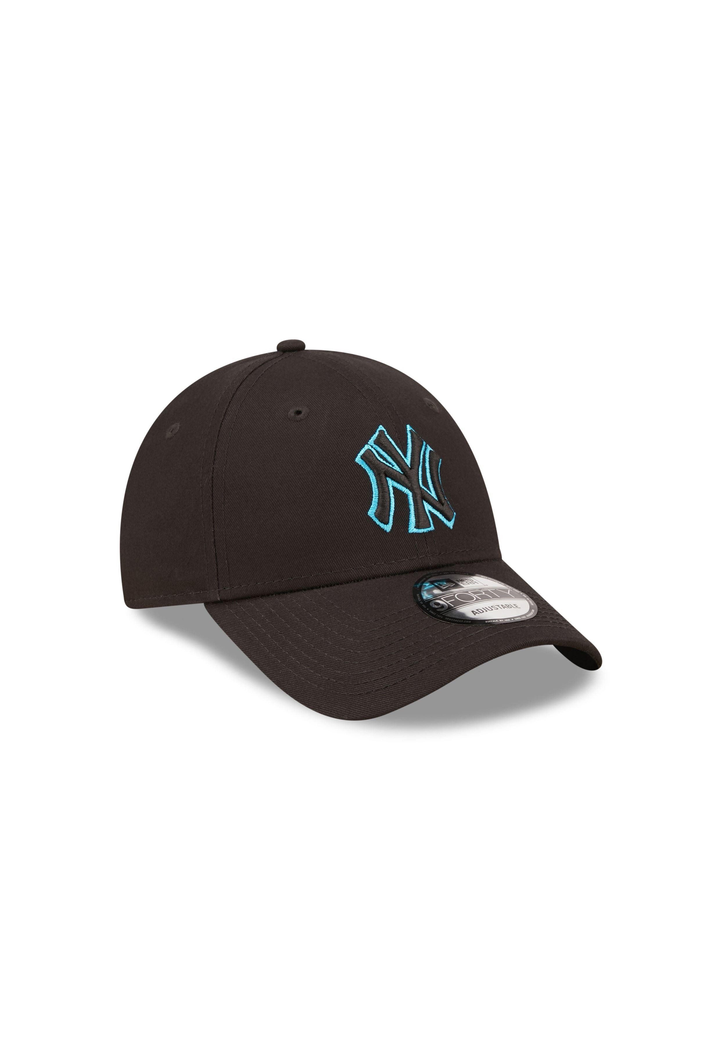 New Era Baseball Cap New York Yankees MLB Neon Outline Schwarz Neonblau 9Forty Verstellbare (1-St)