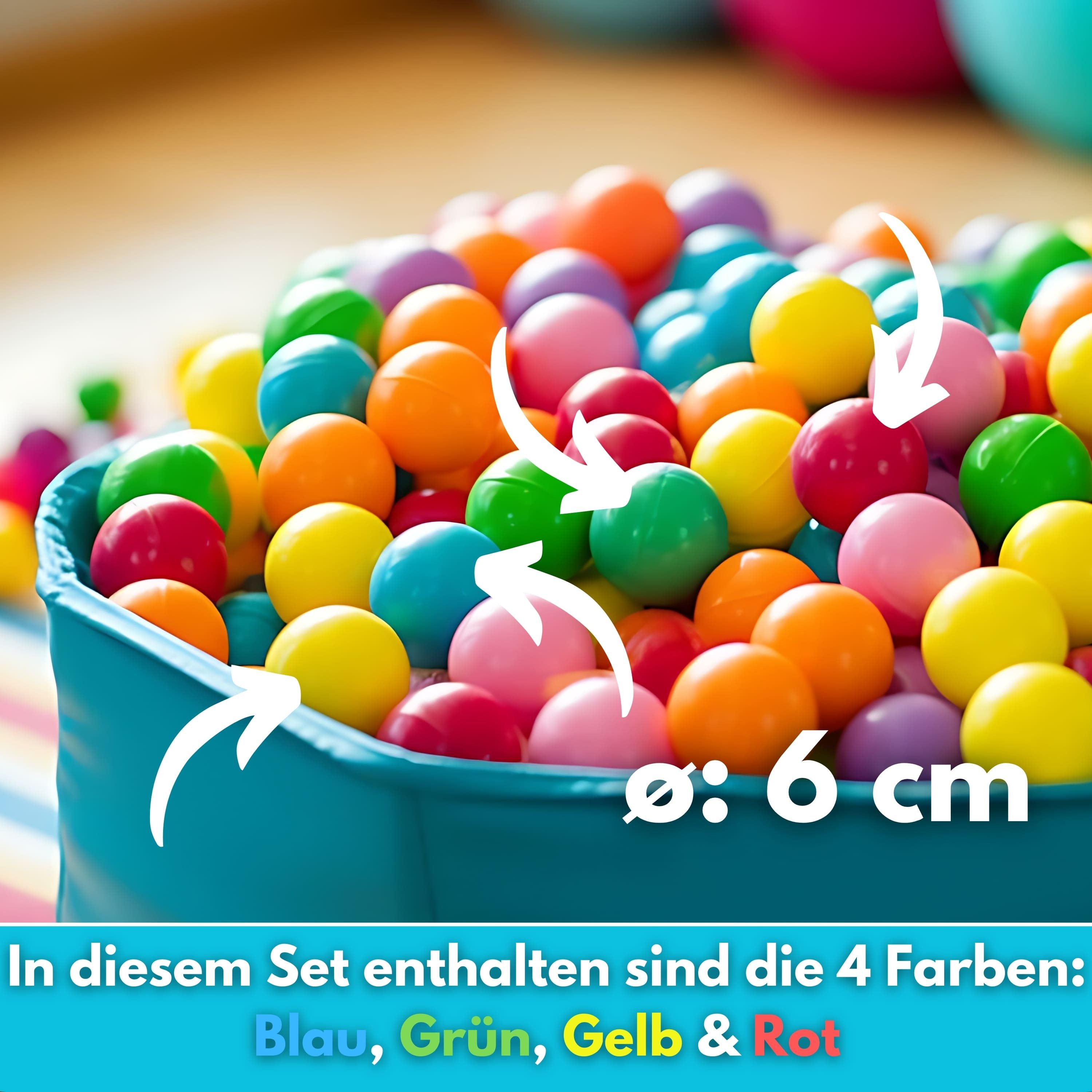 ecosa Bällebad-Bälle EO-1091 100 Stk. (Set, 100er-Pack OHNE Absperrung oder Bällebäder), 100 Stück,ø 6 cm,Zertifiziert,Keine Schadstoffe