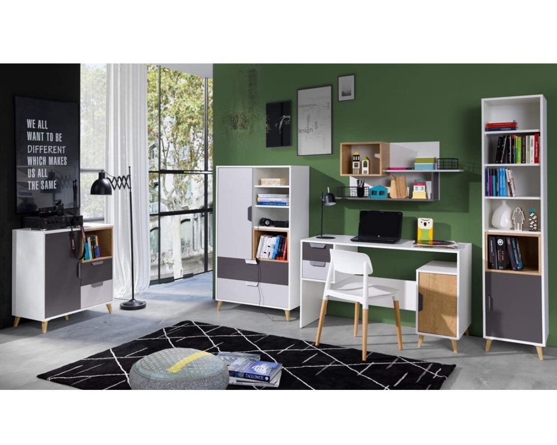 Jugendzimmer-Set JUSTIN 5 Jugendzimmer Jugendmöbel Kinderzimmer Set komplett 5-teilig