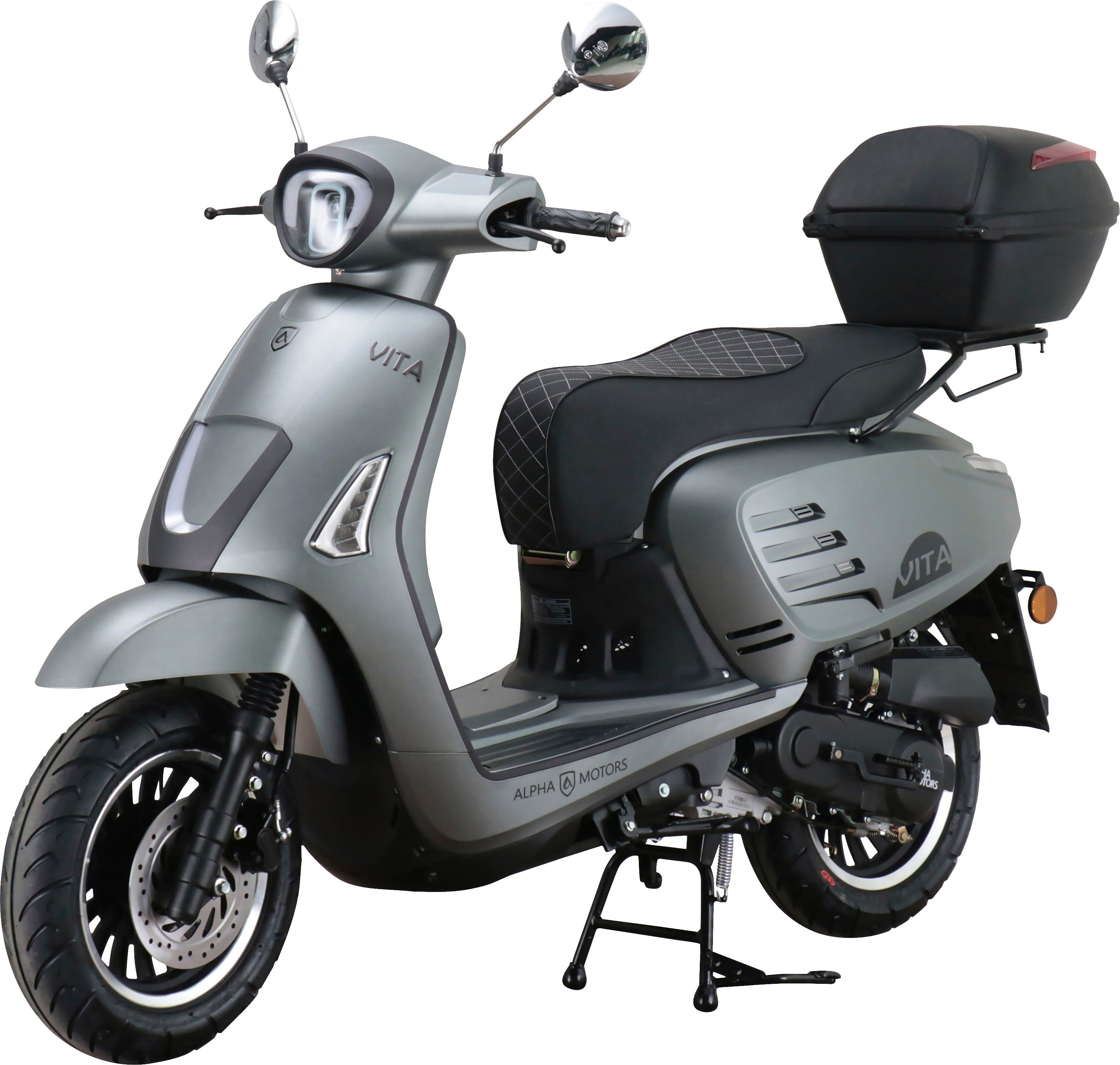 Euro ccm, Topcase 50 km/h, 45 Motors Alpha Motorroller inkl. 5, Vita,