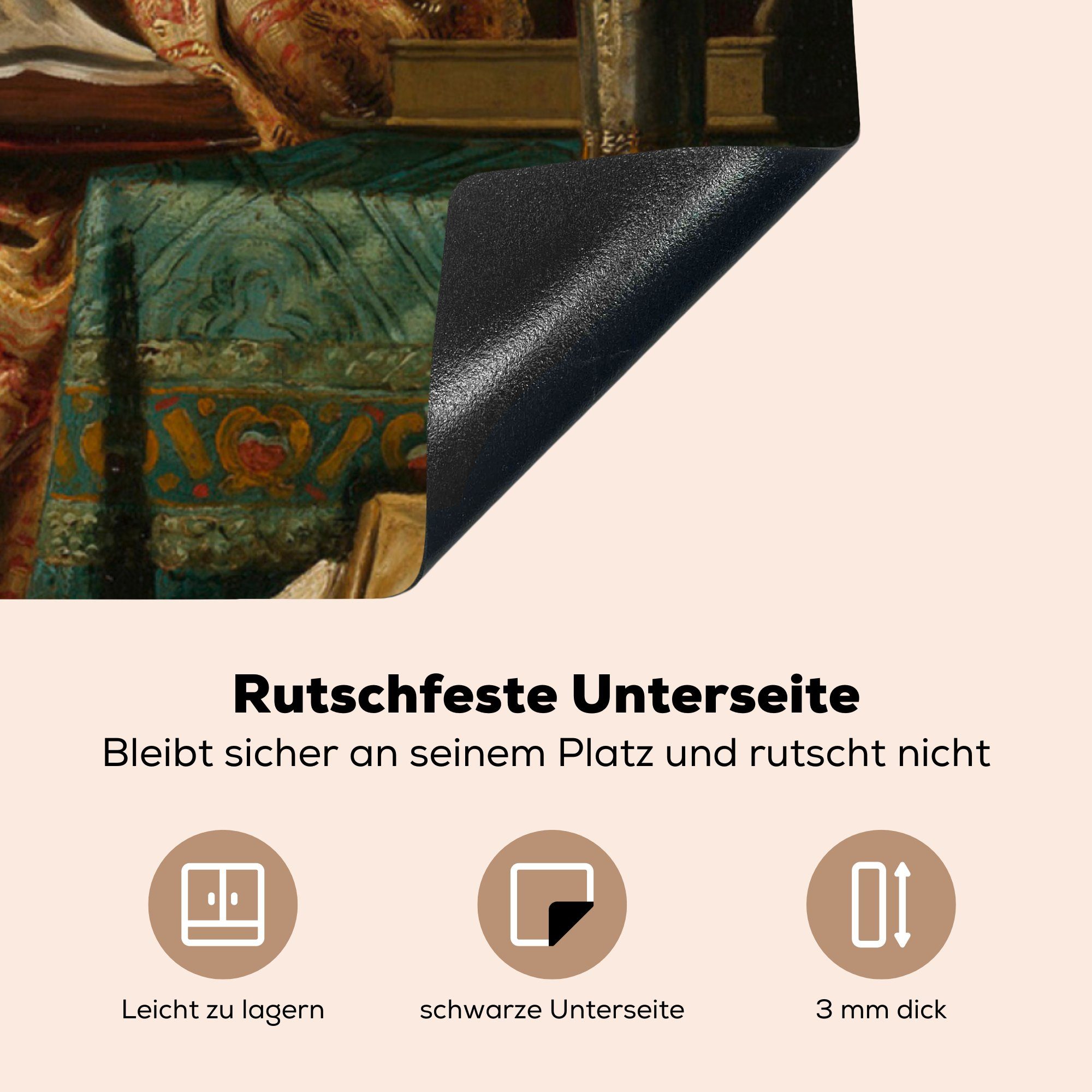 tlg), küche (1 des van MuchoWow Ceranfeldabdeckung, Rijn, cm, Gesellschaft Vinyl, - Die Musikers Arbeitsplatte Herdblende-/Abdeckplatte Rembrandt für 78x78