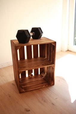 Teramico Holzkiste Regal aus Holzkisten 4er Set 50 x 40 x 30cm, Aufbewahrungsbox