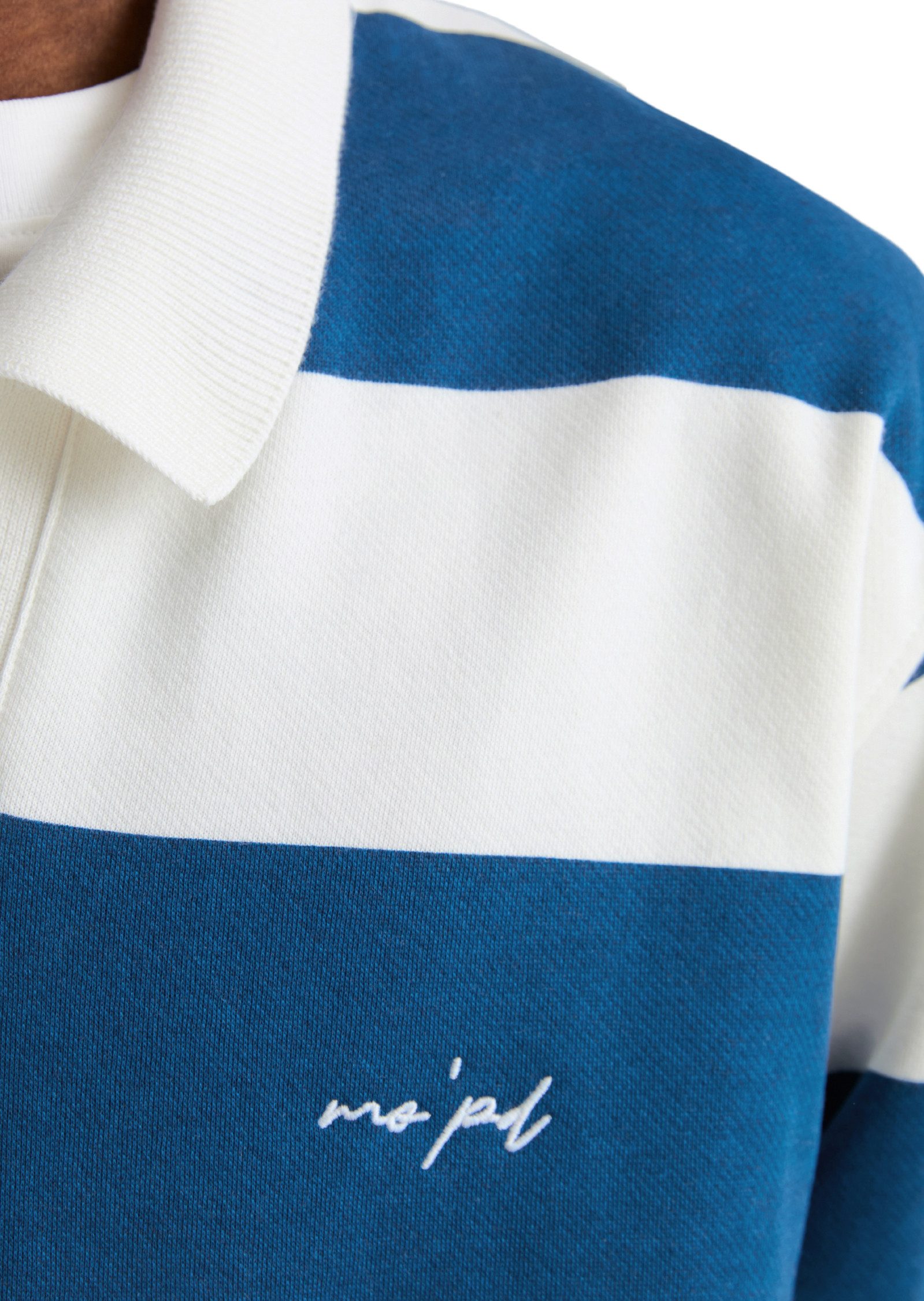 Marc O'Polo DENIM Sweatshirt mit Polokragen relaxed fit mit gedrucktem Streifenmuster – Bild 3 von 5