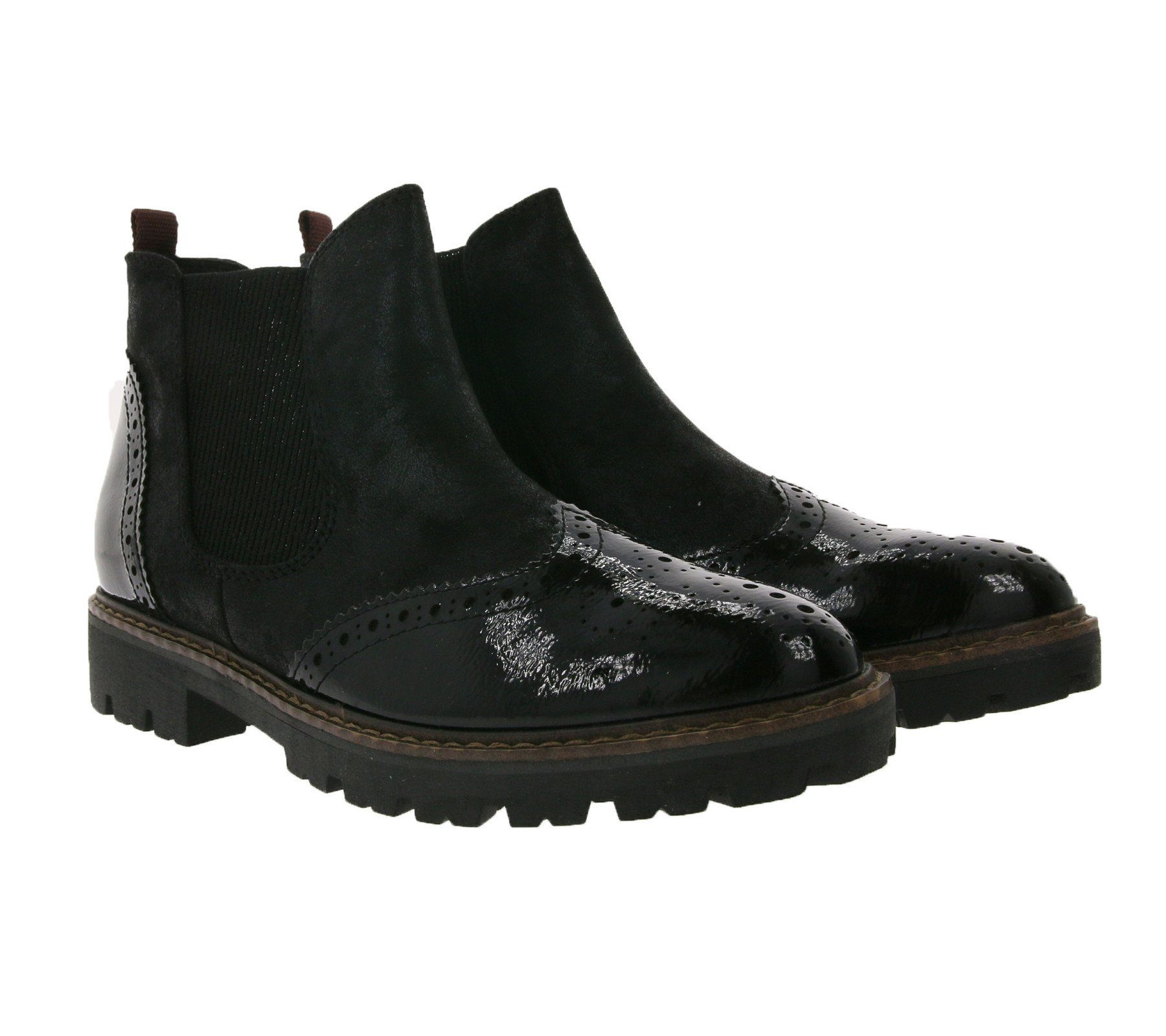 MARCO TOZZI »MARCO TOZZI Chelsea Boots stilsichere Damen Winter-Boots mit  Lack-Details Ausgeh-Schuhe Schwarz« Stiefel online kaufen | OTTO