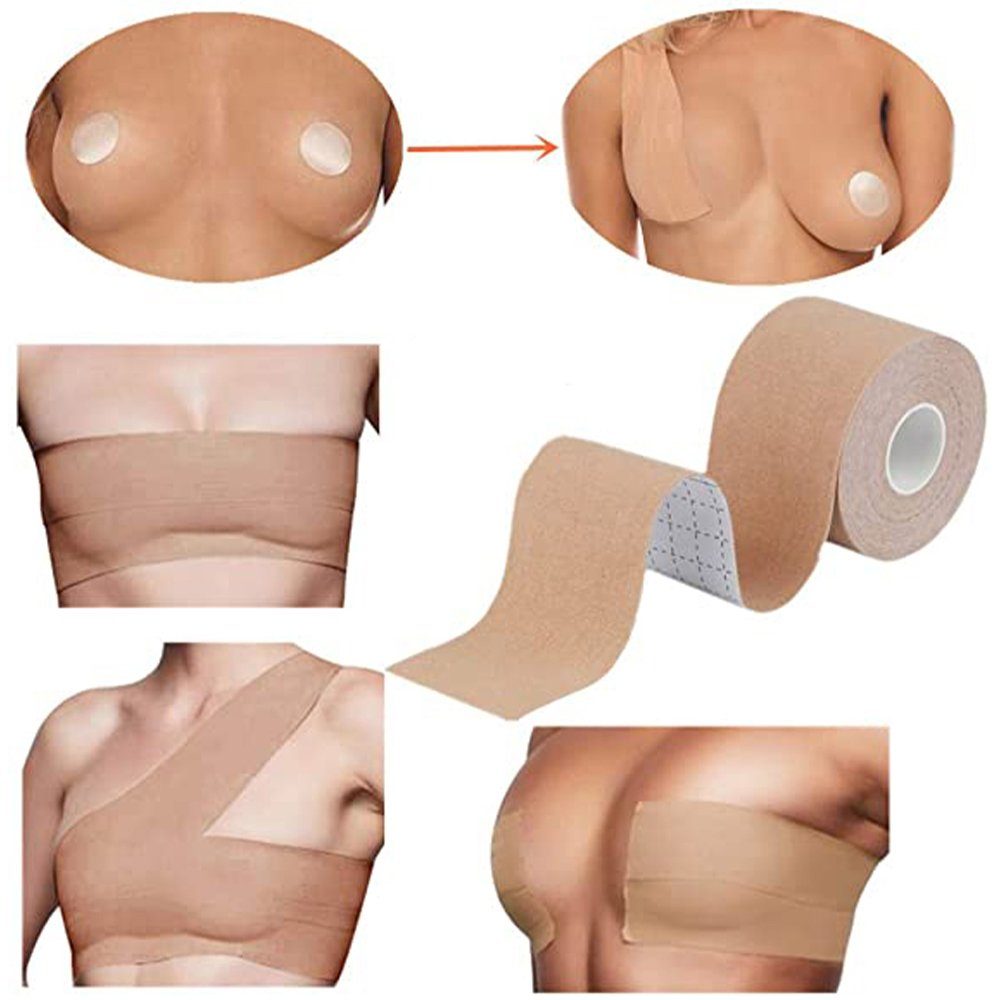 BHS Brustwarzenabdeckung Brustklebeband, Boob GelldG Braun Nippelpads Klebe Set, Boobietape Tape