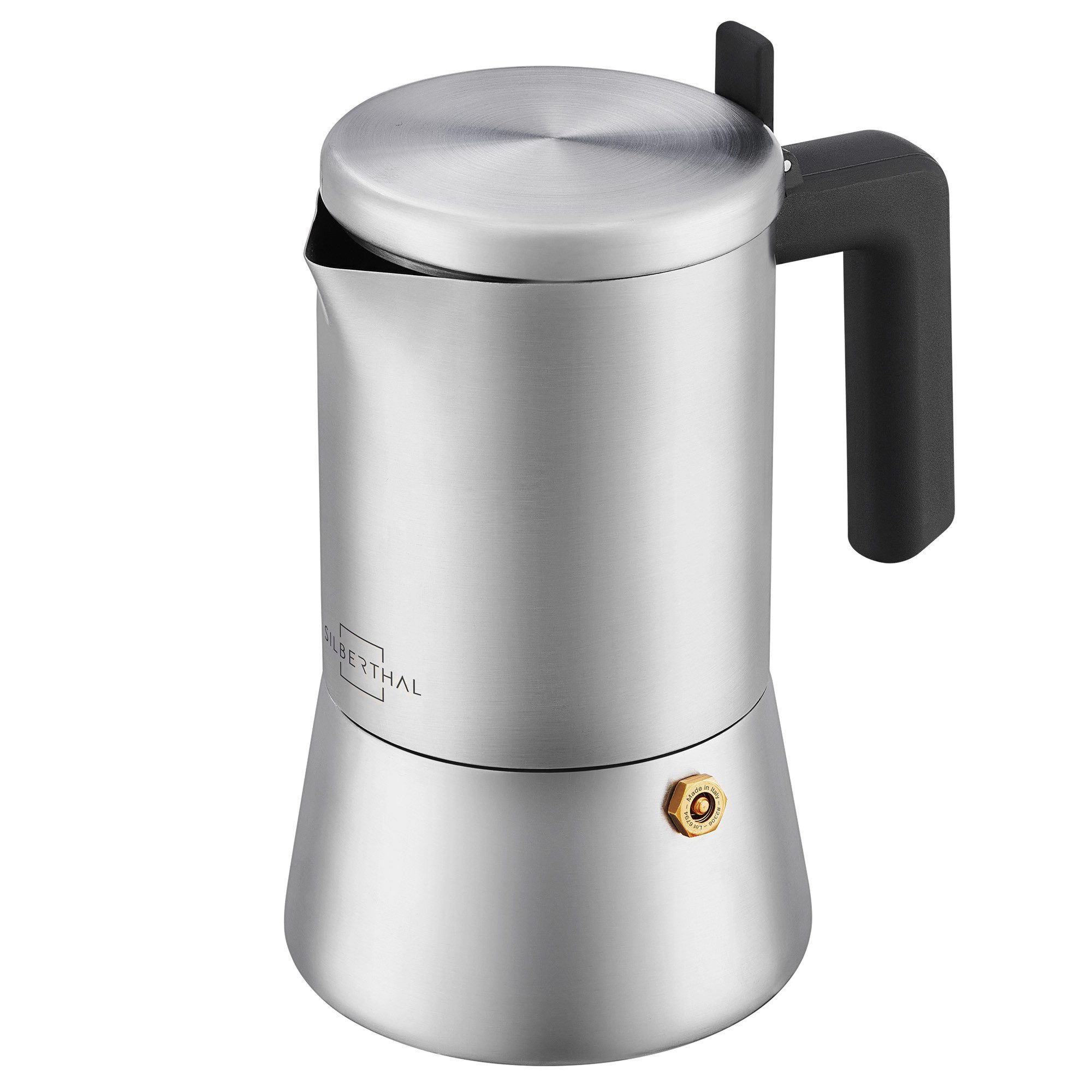 SILBERTHAL Espressokocher, 0.3l Kaffeekanne, italienisches Sicherheitsventil und Reduktionsscheibe