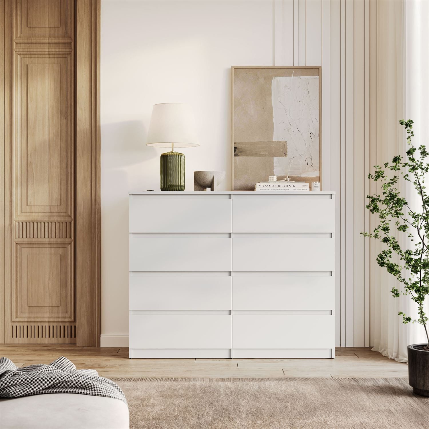 Lookway Kommode HANA M8 – stilvolle Kommode mit geräumigen Schubladen, Breite: 120 cm