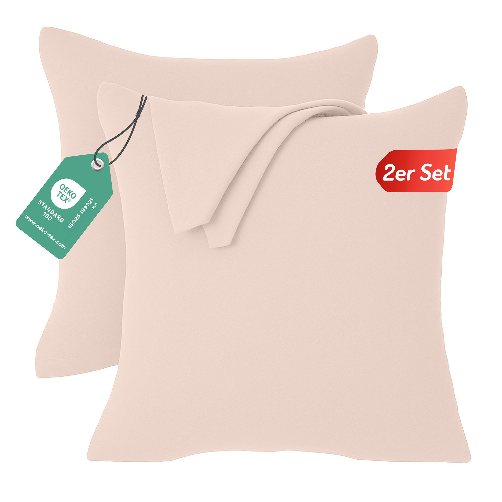 livessa Kissenbezug 2er Set Kissenbezug - Verdeckter Reißverschluss - Kopfk günstig online kaufen