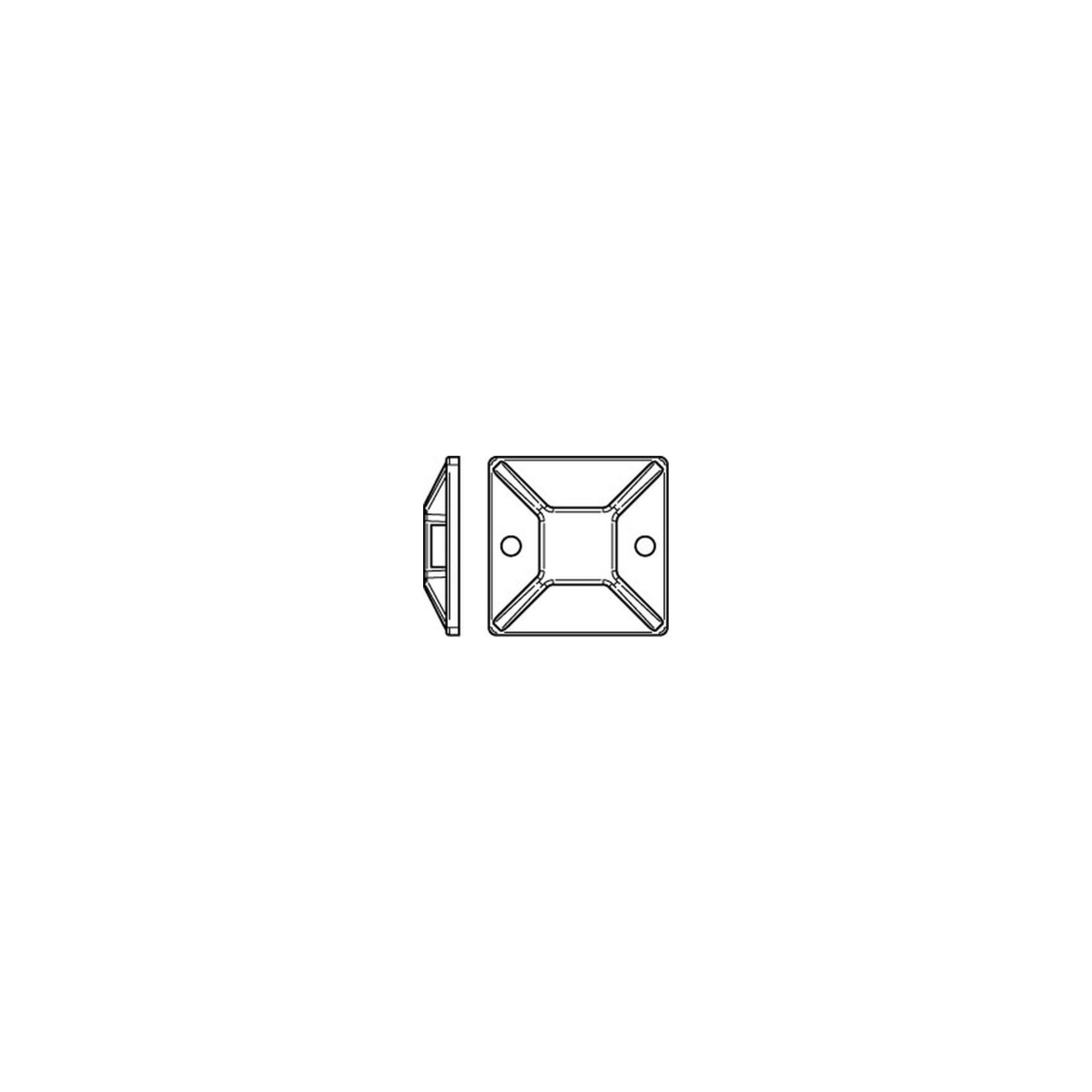 HellermannTyton Kabelbinder Befestigungssockel PA66 natur 28 x 28 B= max. 5,4 S 100 Stk