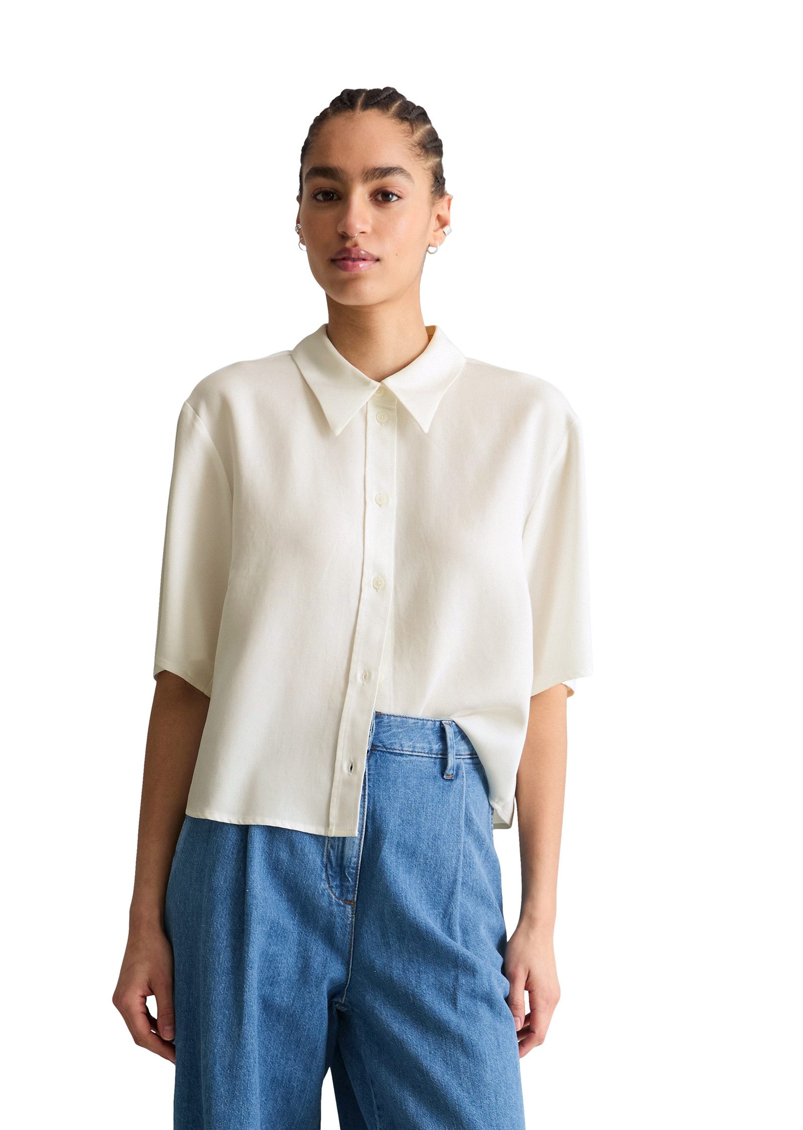 Marc O'Polo DENIM Kurzarmbluse Croped, relaxed fit günstig online kaufen