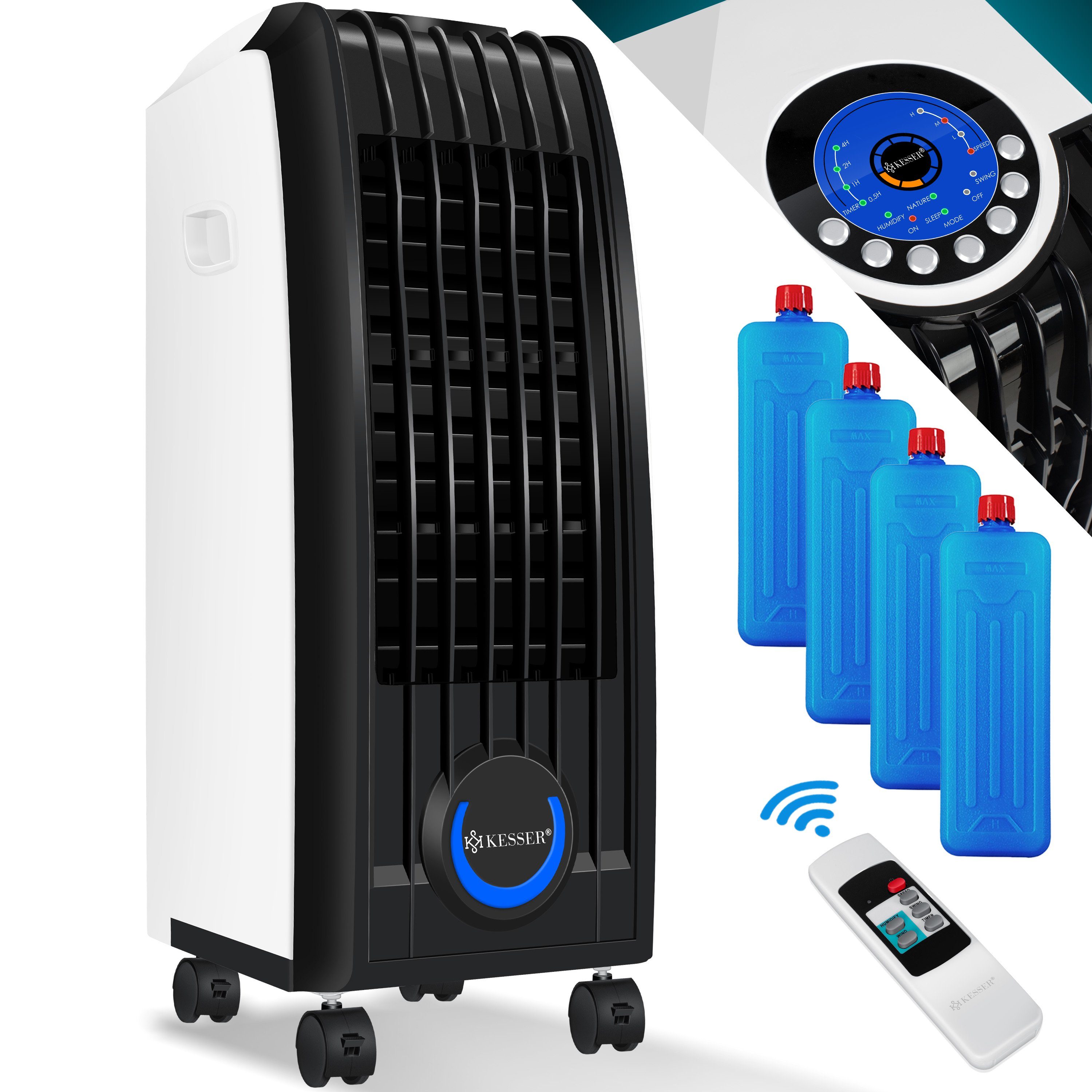 KESSER Turmventilator, 4in1 Mobile Klimaanlage Fernbedienung Klimagerät  Ventilator