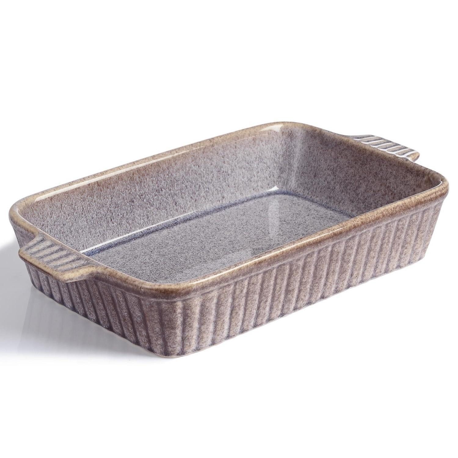 LuxusKollektion Auflaufform Auflaufform 37,5cm blaugrau reaktiv, Keramik