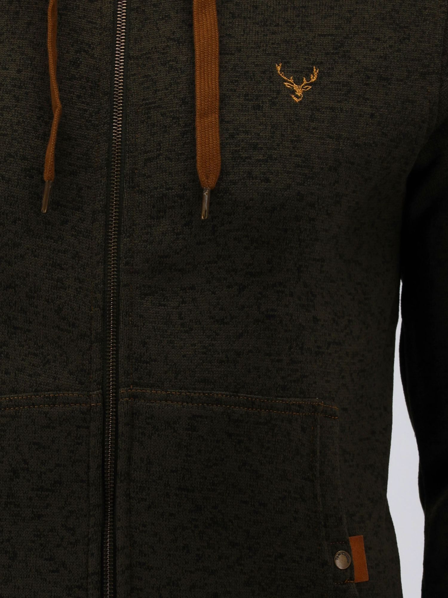 Tom Collins Strickfleecejacke Vazabi Herren Kapuzenjacke mit Hirsch-Stickerei auf der Brust – Bild 3 von 3