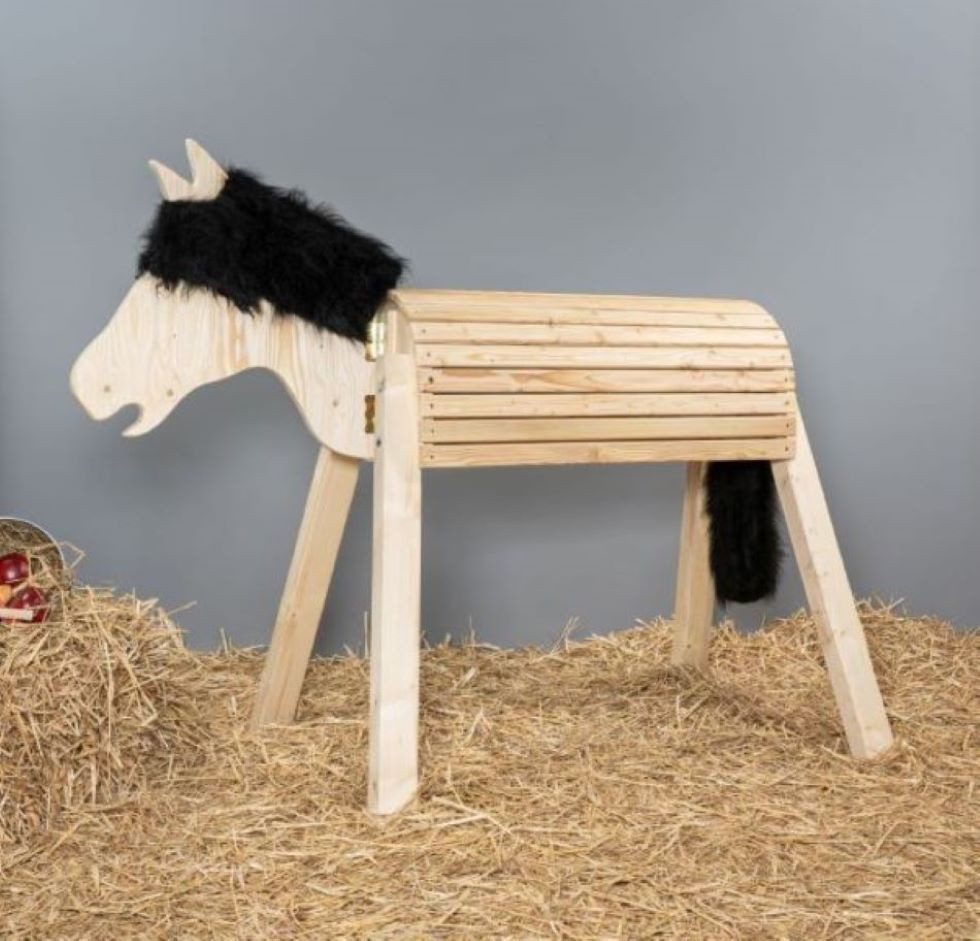 Dein Holzpferd Holzpferd Holzpferd Mona, Sitzhöhe 115 cm, mit Mähne und Schweif aus flauschigem Plüsch