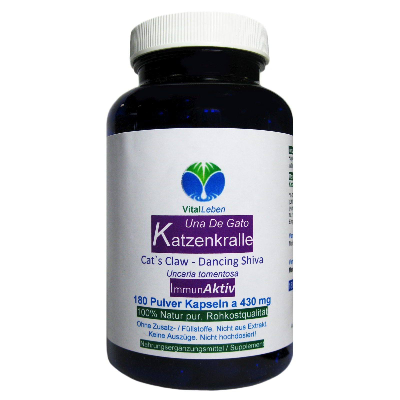 Katzenkralle Una De Gato NATUR pur OHNE Zusatzstoffe Kapseln