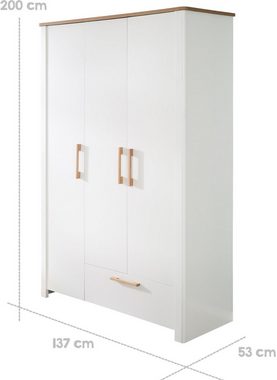 roba® Kleiderschrank Ava, Kinderkleiderschrank 3-trg.; Made in Europe