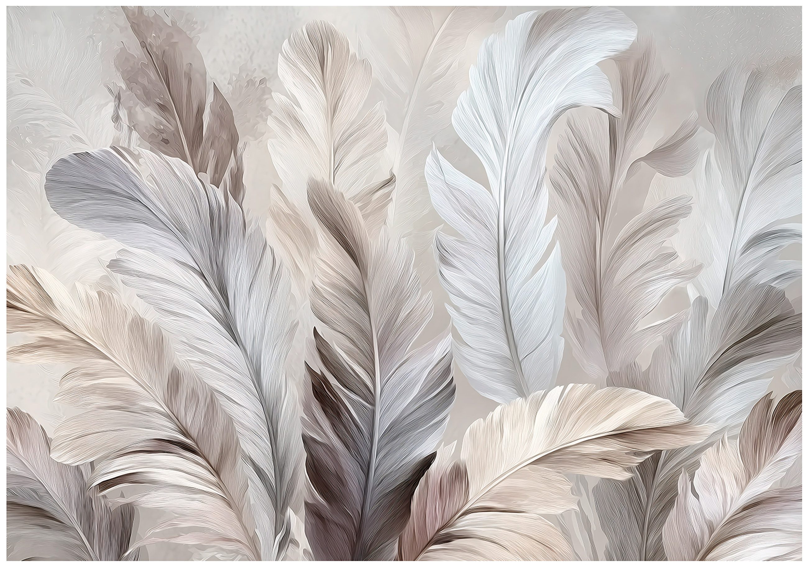 Wallarena Fototapete Federn Weiß Natur Grau Vlies Tapete Wohnzimmer Schlafz günstig online kaufen