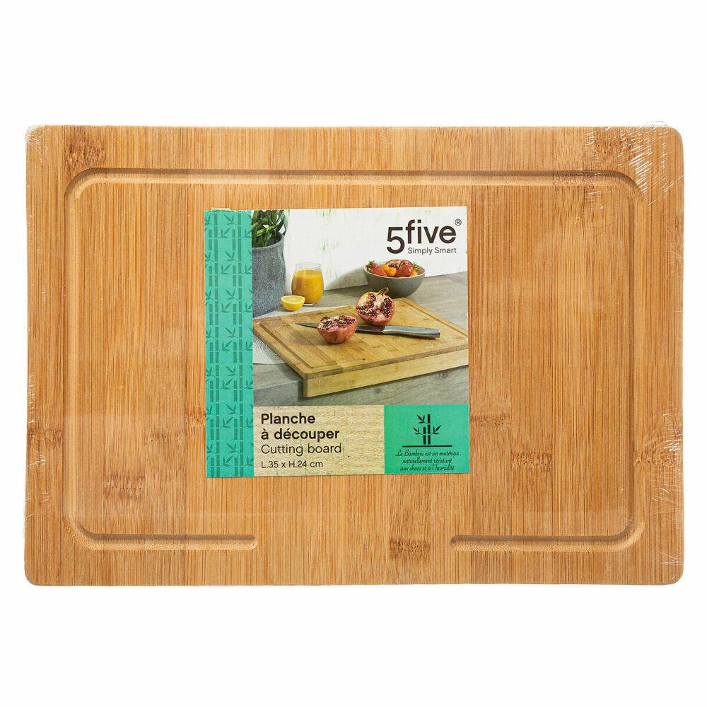 5five Simply Smart Schneidebrett mit Kantenauflage 35 x 24 cm, Bambus