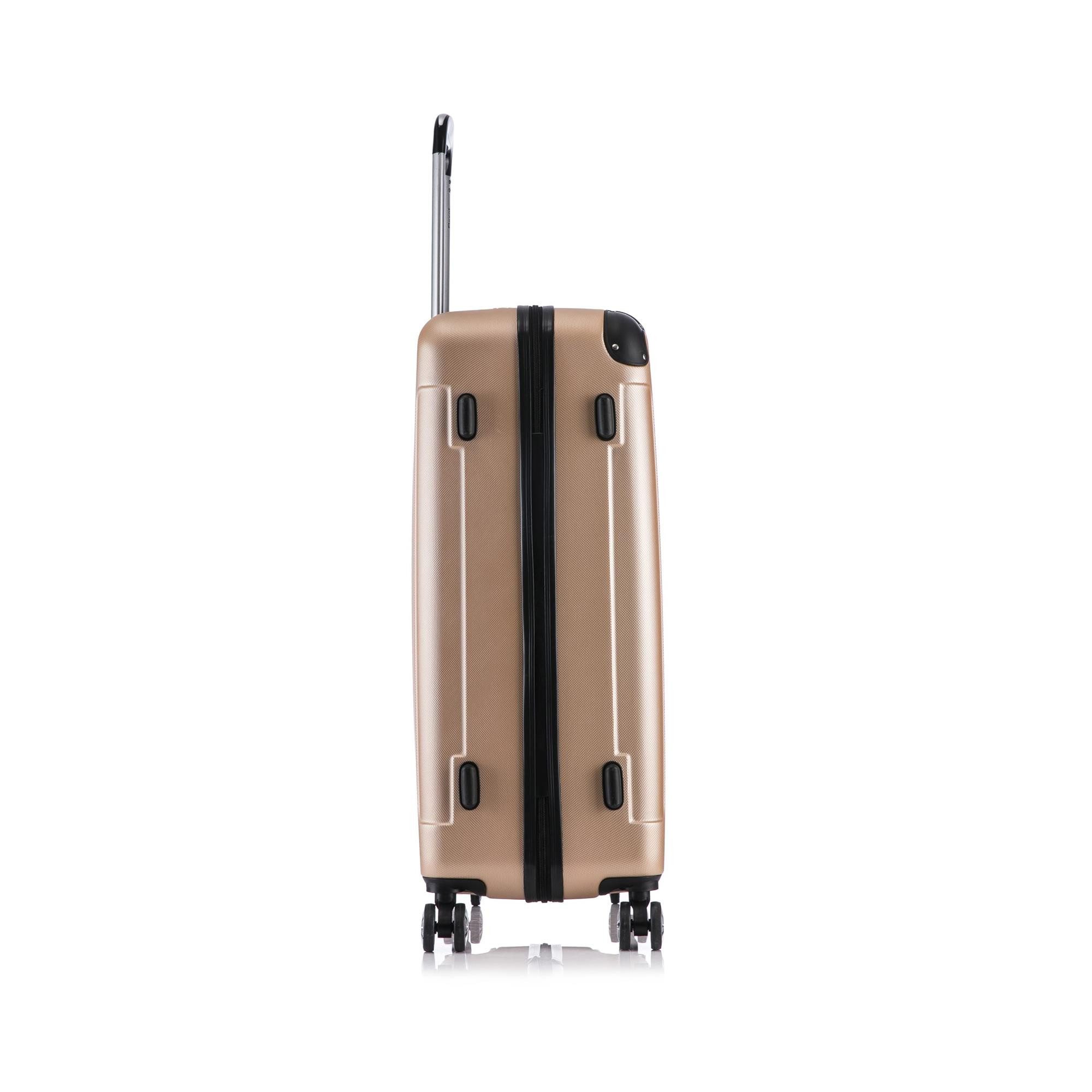 Flexot Hartschalen-Trolley F-2045 Kofferset, 360° Rollen, robuster Reisekoffer, Bordcase, 4 Rollen, Robuster und moderner Koffer mit vier 360° Rollen und Zahlen – Bild 4 von 5