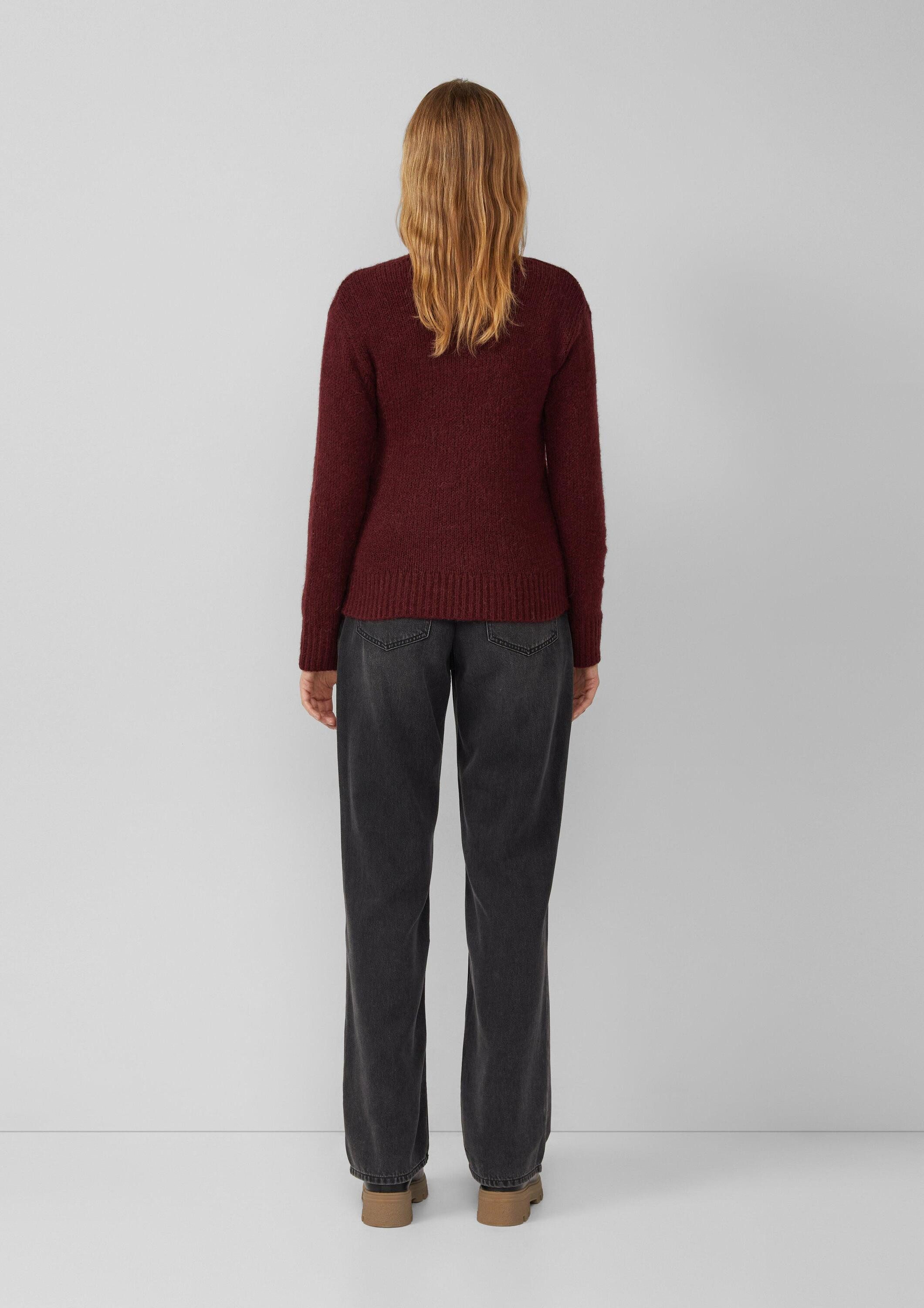 s.Oliver Longpullover Strickpullover Alpakamixpullover mit Strickmuster