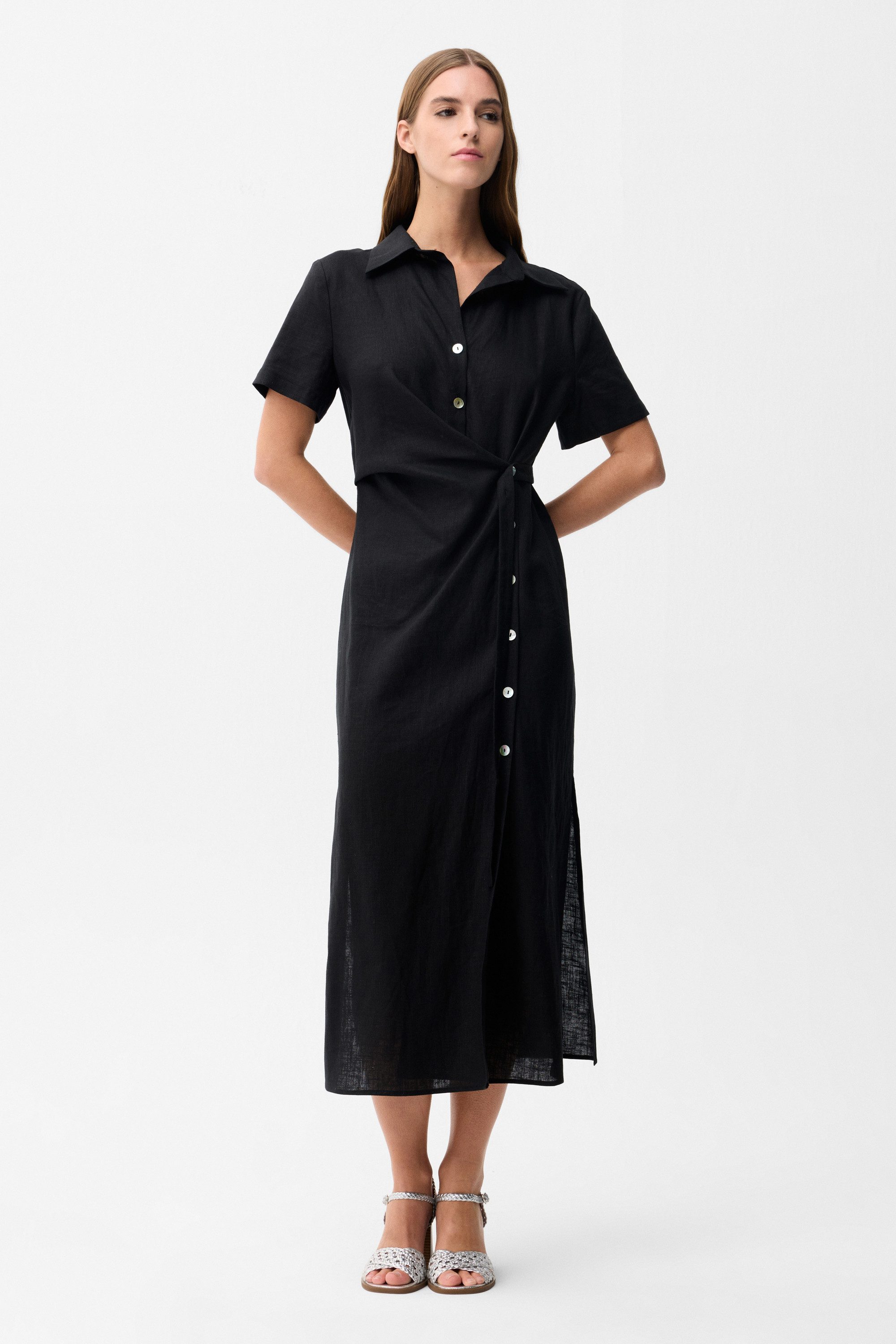 adL Jerseykleid Kurzärmeliges Kleid mit Bindedetail – Bild 2 von 5