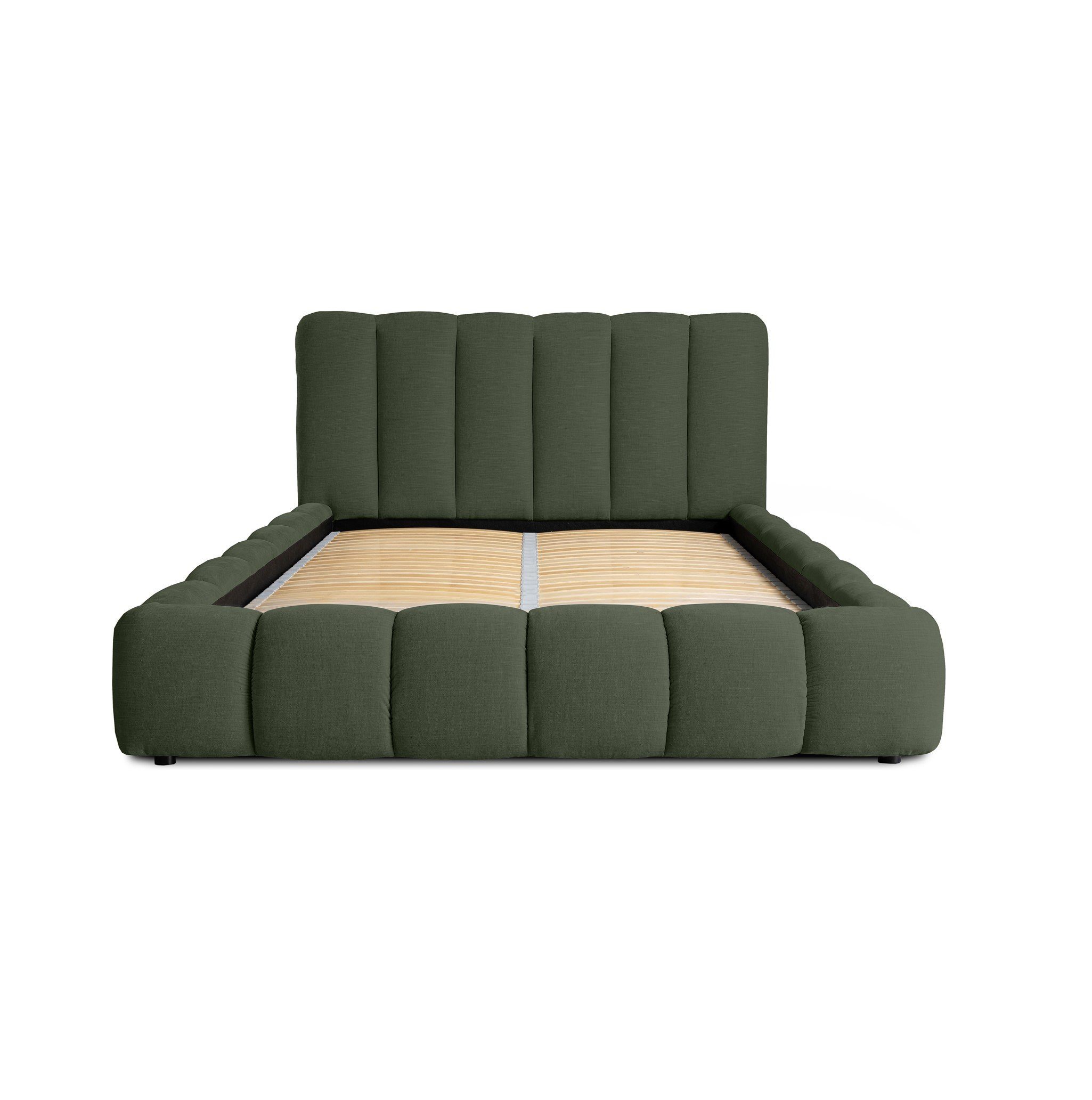 Fun Möbel Polsterbett Doppelbett Schlafzimmerbett HEDA in Stoff (mit Lattenrost, ohne Matratze, inkl. Bettkasten)