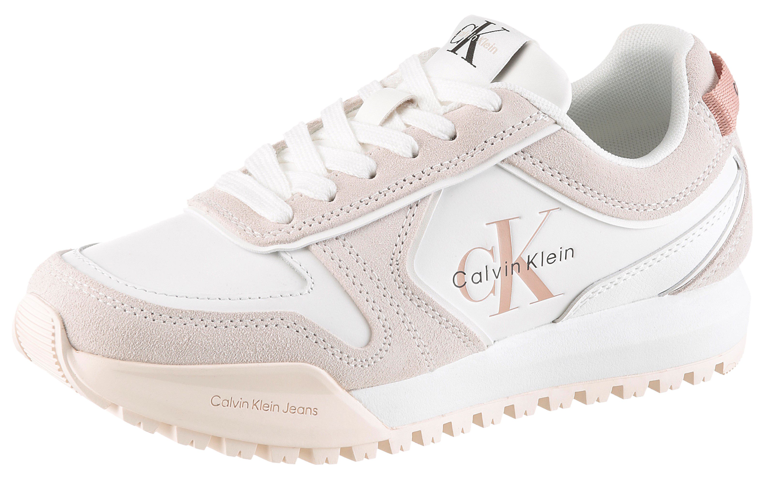Calvin Klein Jeans TOOTHY RUNNER LACEUP MIX Keilsneaker Schnürschuh, Halbschuh, Freizeitschuh mit Profilsohle