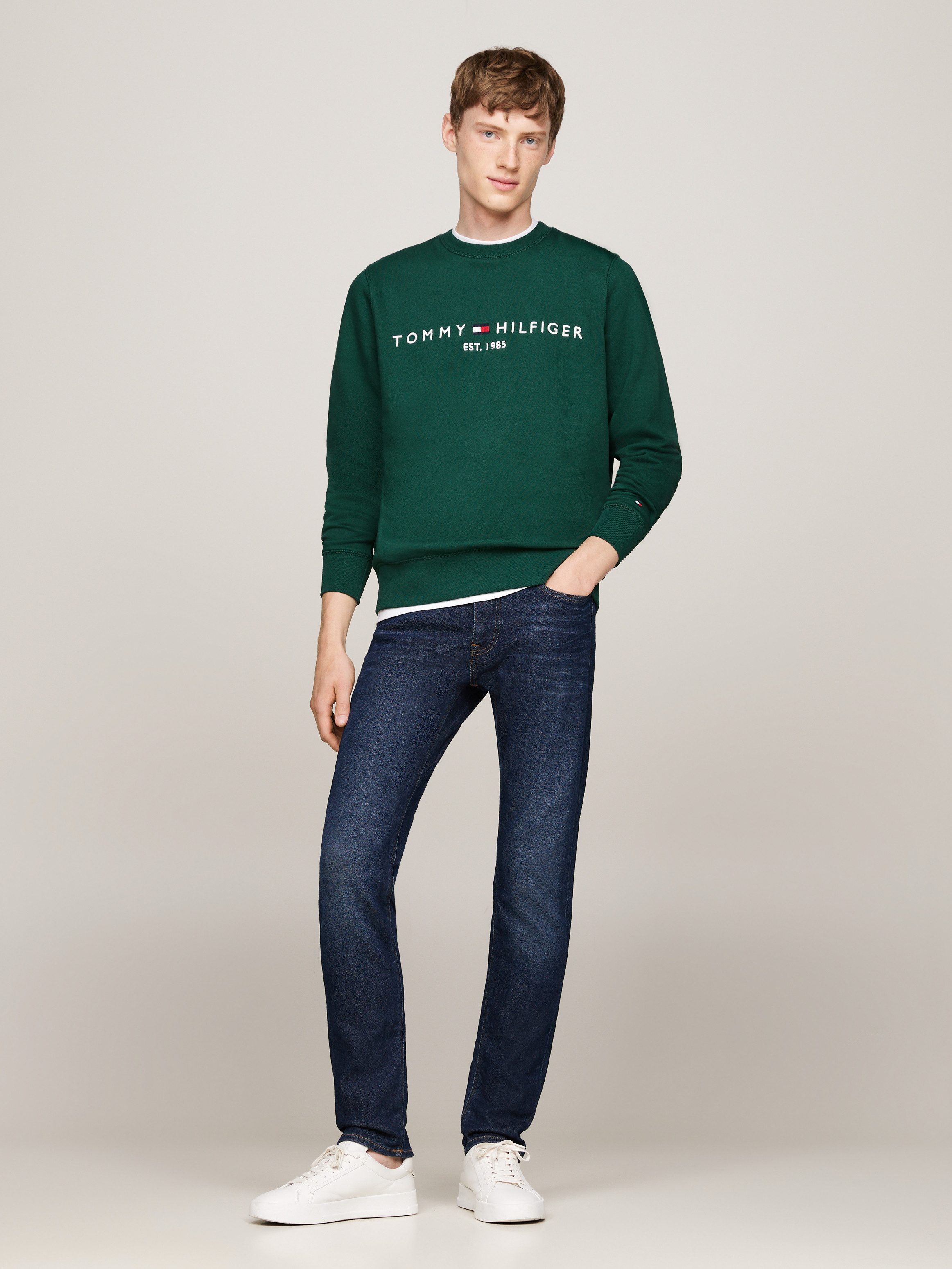 Tommy Hilfiger Sweatshirt TOMMY LOGO unifarben, casual, regular fit, Baumwollmix, Rundhals – Bild 4 von 5