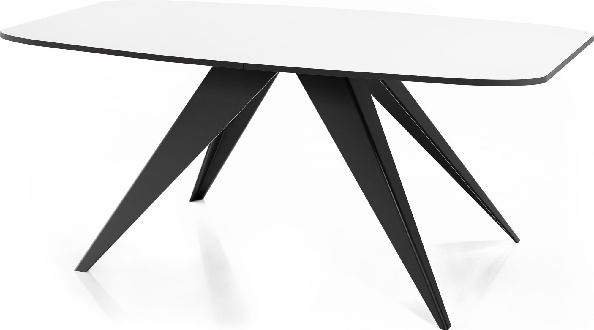 WFL GROUP Esstisch Foster ausziehbarer rechteckig loft mit schwarzen Metallbeinen (MADE IN EU, erhältlich in zwei Größen – 160/180 cm, ausziehbar auf 200/220 cm), industrial Tisch in Holzoptik für Küche, Esszimmer oder Wohnzimmer