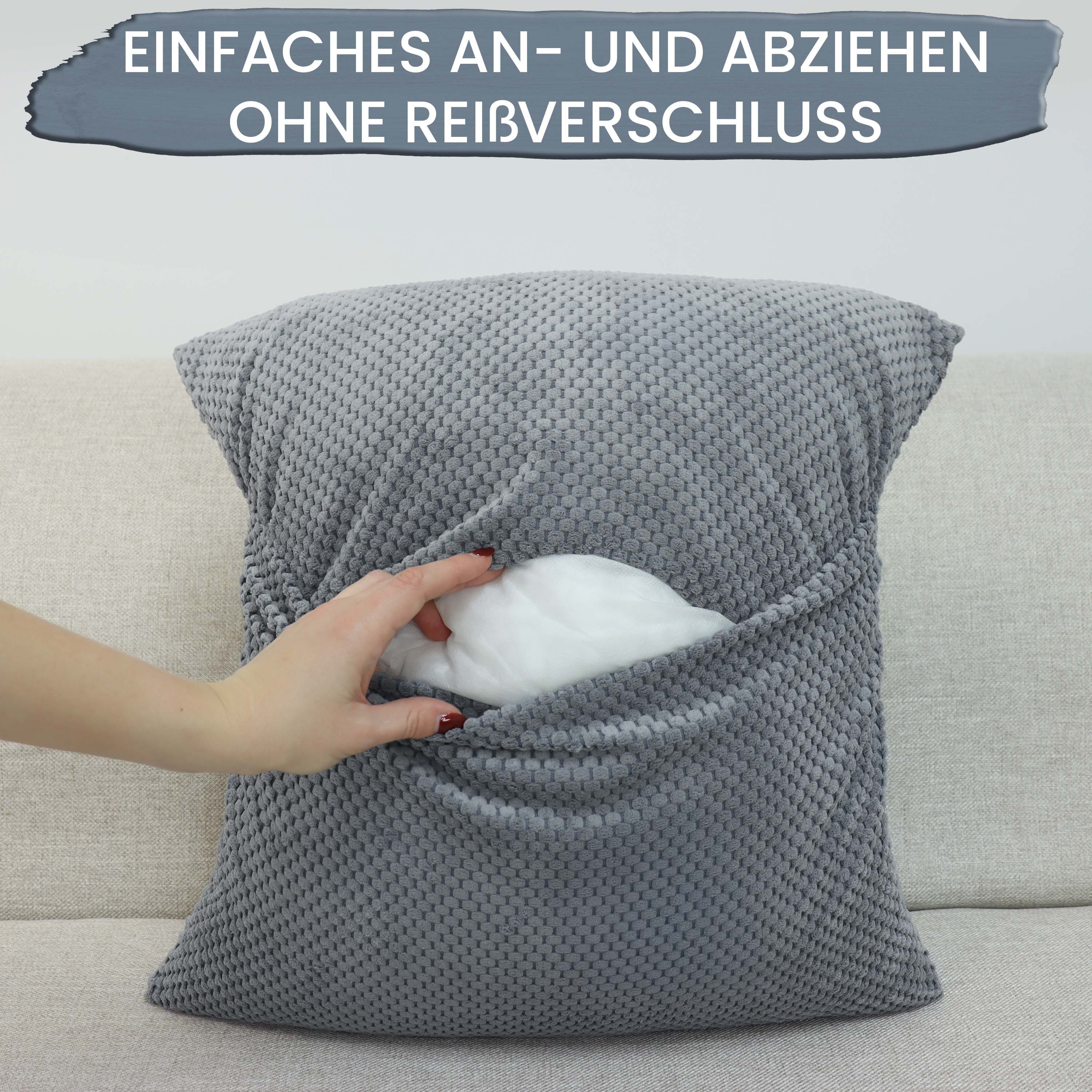 Amilian Dekokissen 2er Set Kissen - Zierkissen - Sofakissen mit Füllung und Kissenbezug, (2 Stück), Kopfkissen, Kuschelkissen, Couchkissen mit Kissenfüllung