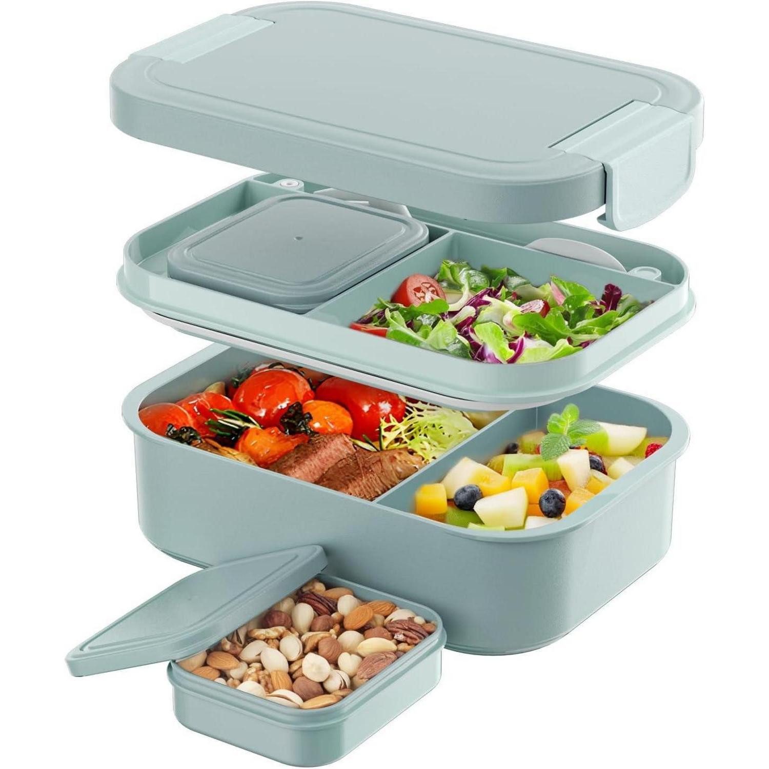 LuxusKollektion Lunchbox Lunchbox Brotdose Erwachsene 1900ml Auslaufsicher Büro Grün